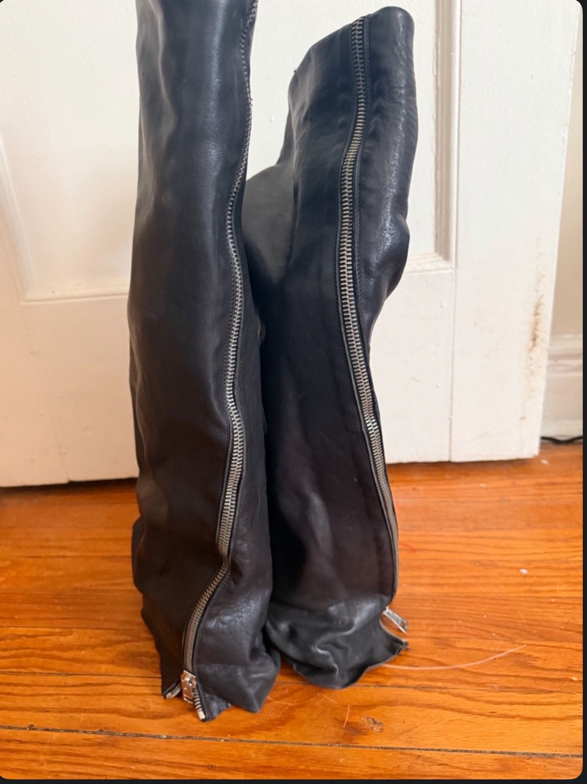 Rick Owens ARCHIVE Rick Owens SS11 "Anthem" Leather Wedge Creeper Boots Size US 8.5 / EU 41-42 - 2 Thumbnail