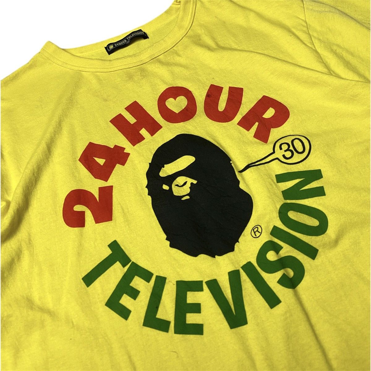 Bape BAPE X 24 HOUR TELEVISION YELLOW TEE Size US XL / EU 56 / 4 - 3 Thumbnail