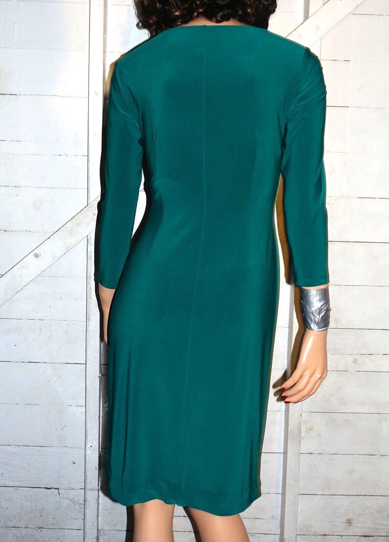 Evan Picone Black Label by Evan Picone Green Faux Wrap Dress 2 Size XS / US 0-2 / IT 36-38 - 5 Thumbnail