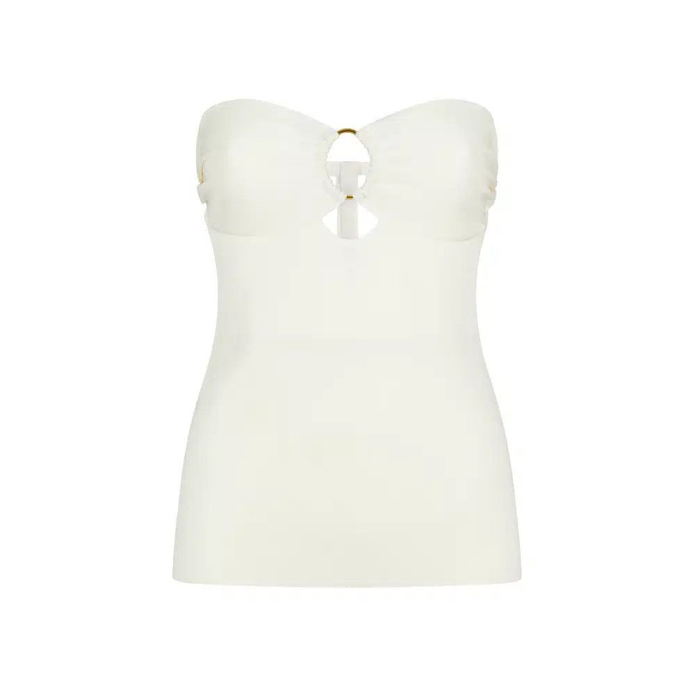 Tom Ford o1loc1c0625 TSK304 Stretch Top in White Size L / US 10 / IT 46 - 1 Preview