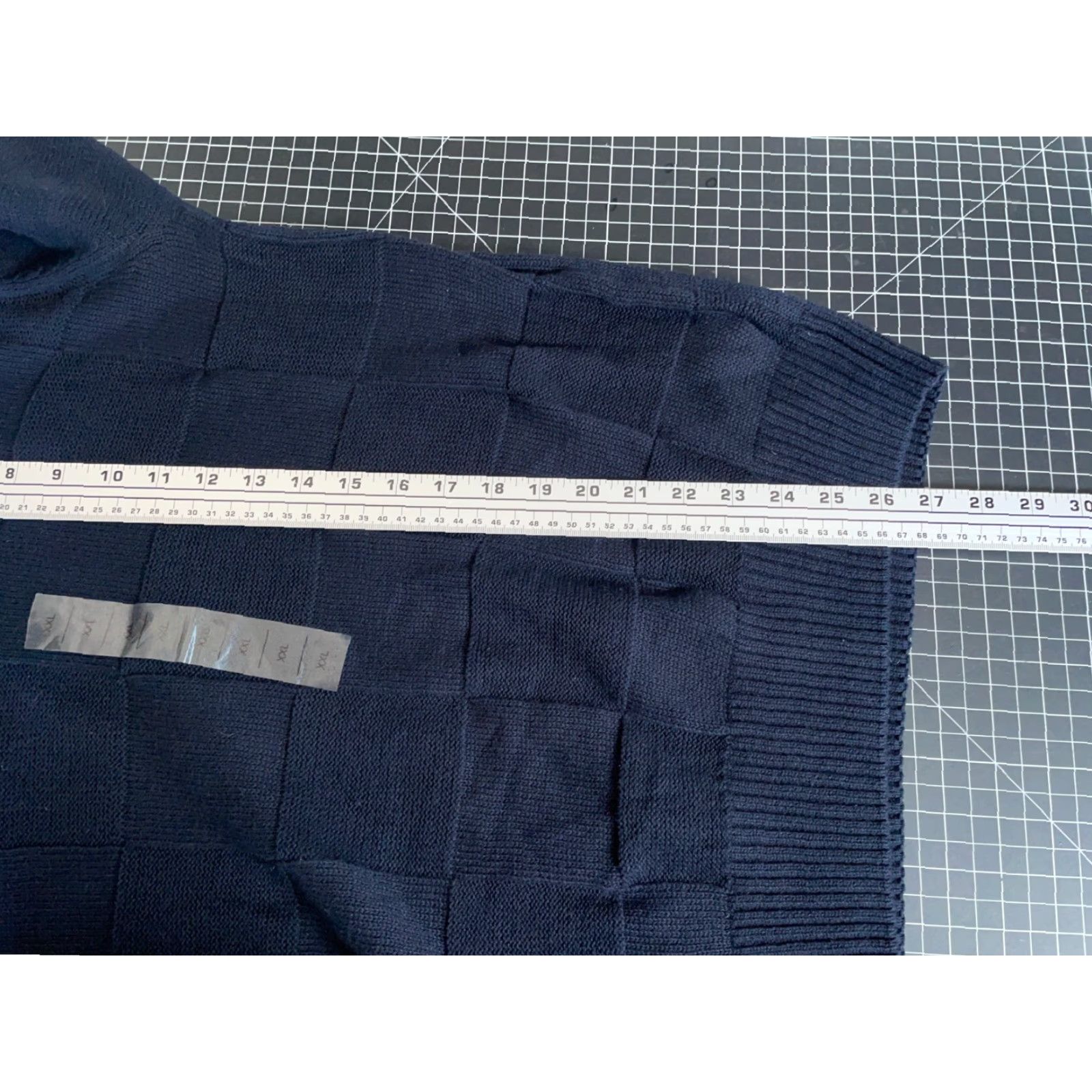 Vintage Tricots St. Raphael Patchwork Sweater Men's 2XL Dark Blue Cotton Knit Unworn Size US XXL / EU 58 / 5 - 6 Thumbnail