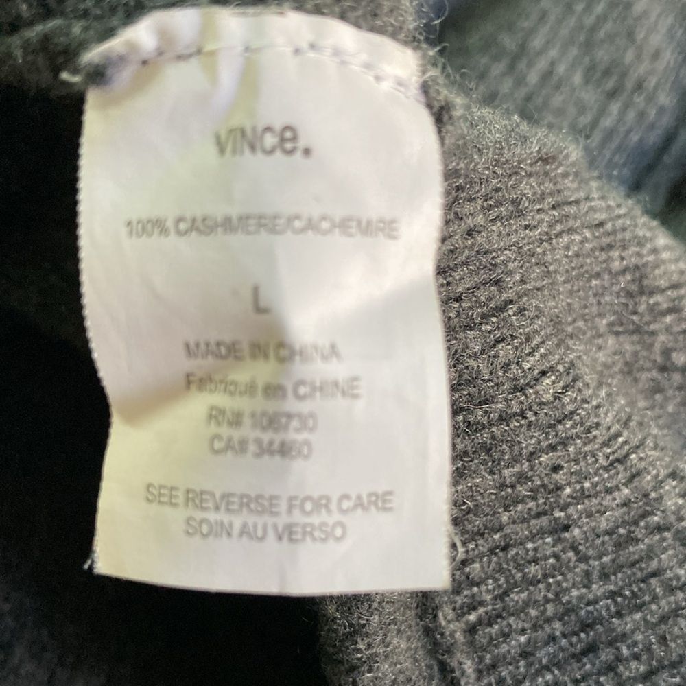 Vince Vince Womens Size L Gray Cashmere Pullover Dolman Sleeve Swe Size L / US 10 / IT 46 - 5 Thumbnail