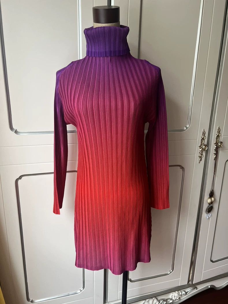 Issey Miyake issey miyake size：3 High-necked gradient dress 2506-Nextarr Size XXS / US 00 / IT 34 - 1 Thumbnail