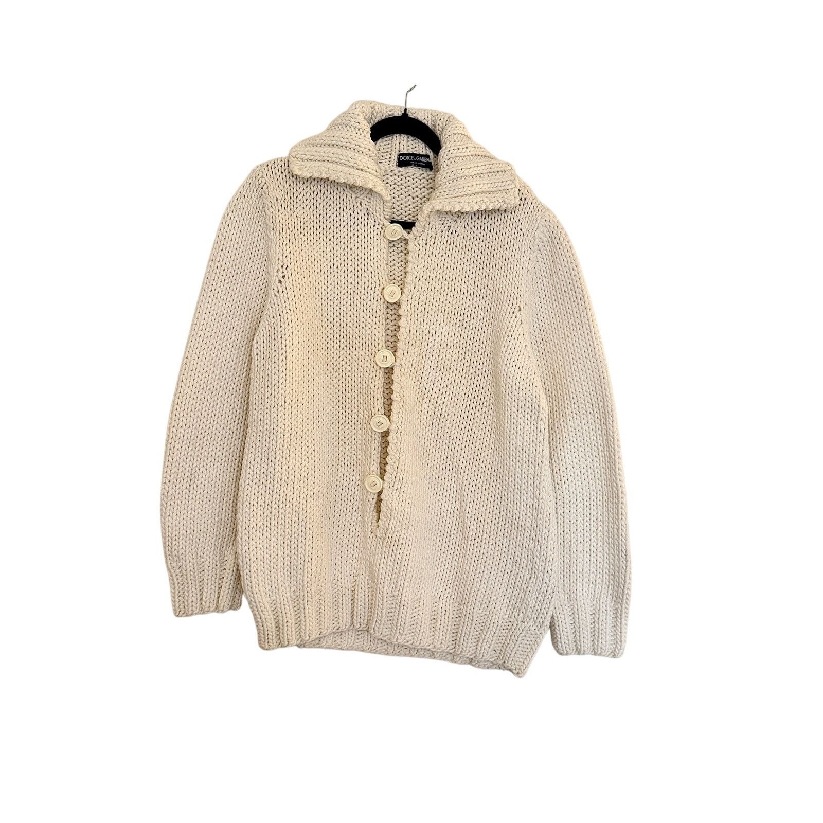 Dolce&Gabbana Men's White Cotton Shawl Cardigan