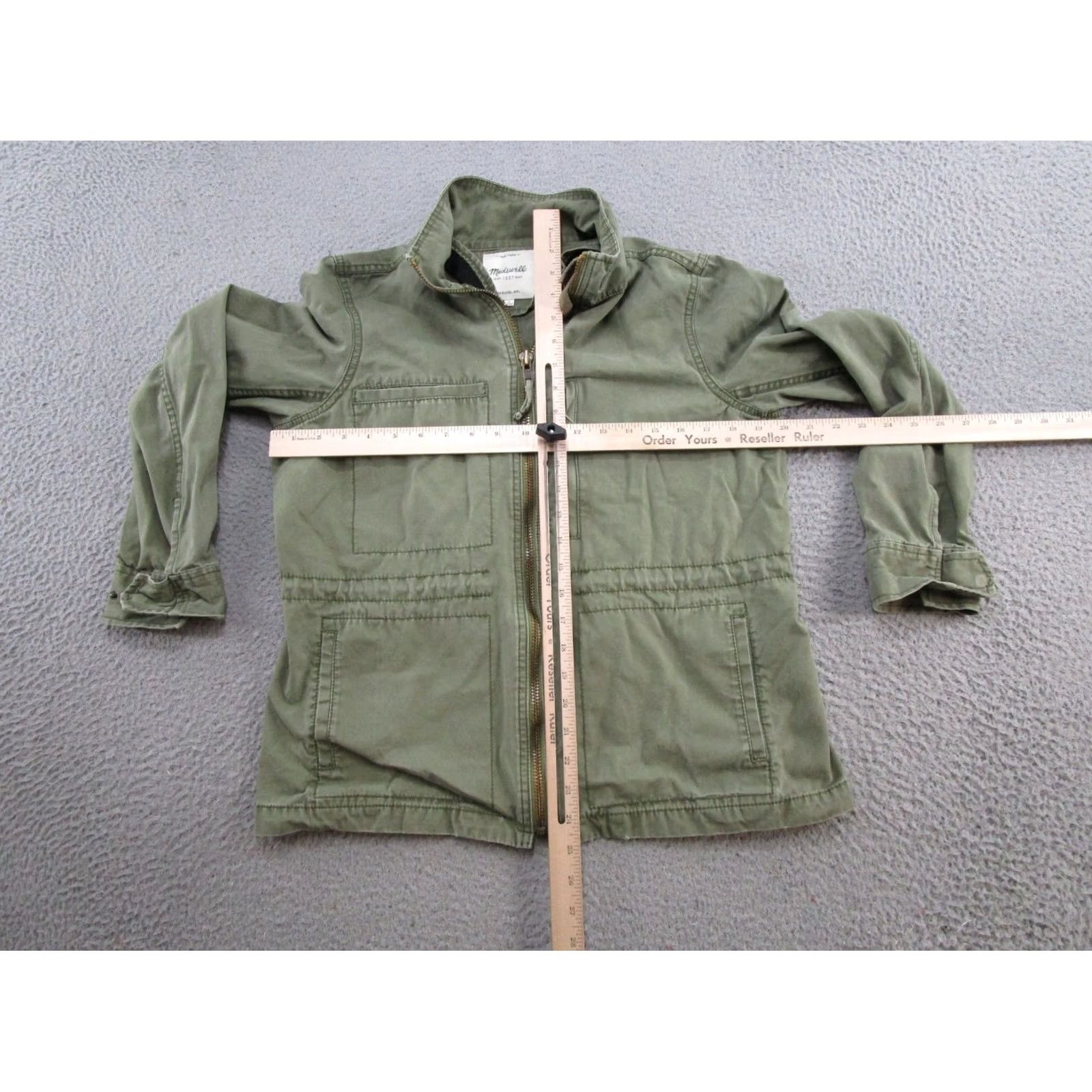 Madewell Madewell Military Style Utility Jacket Olive Green Full Zip Womens L Pockets Size L / US 10 / IT 46 - 4 Thumbnail