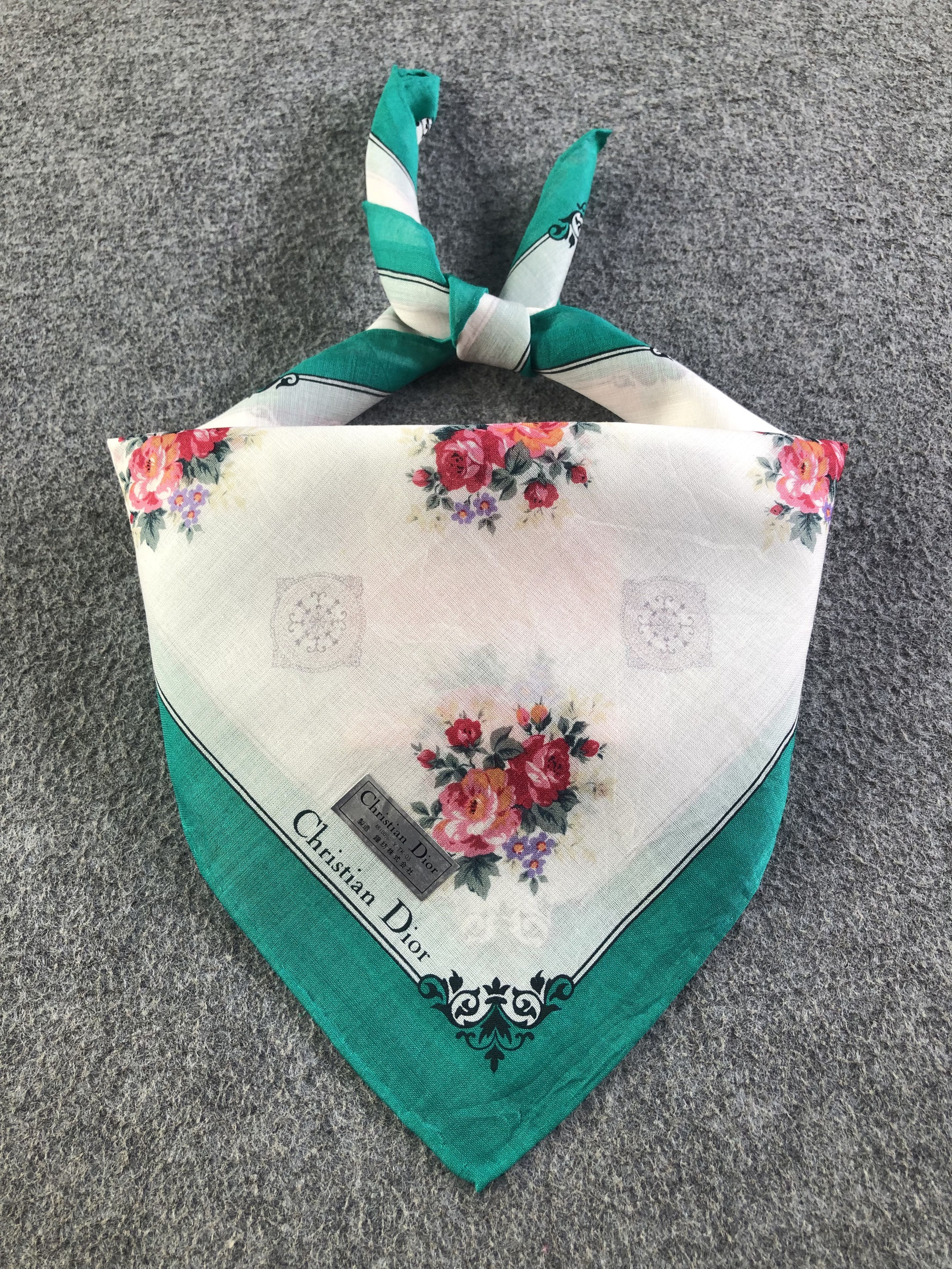 Vintage Christian DIor Handkerchief / Bandana / Neckerchief C426 Size ONE SIZE - 2 Thumbnail