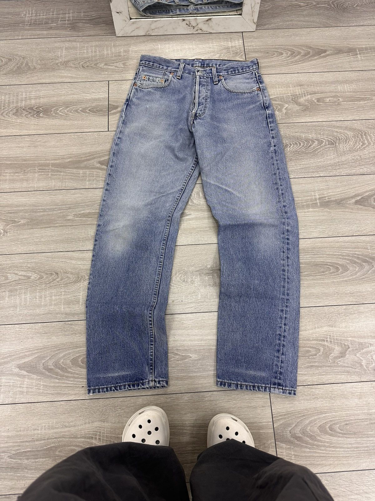 Levi's Levis 501 Vintage 90s Made in UK Denim Jeans Size US 32 / EU 48 - 3 Thumbnail