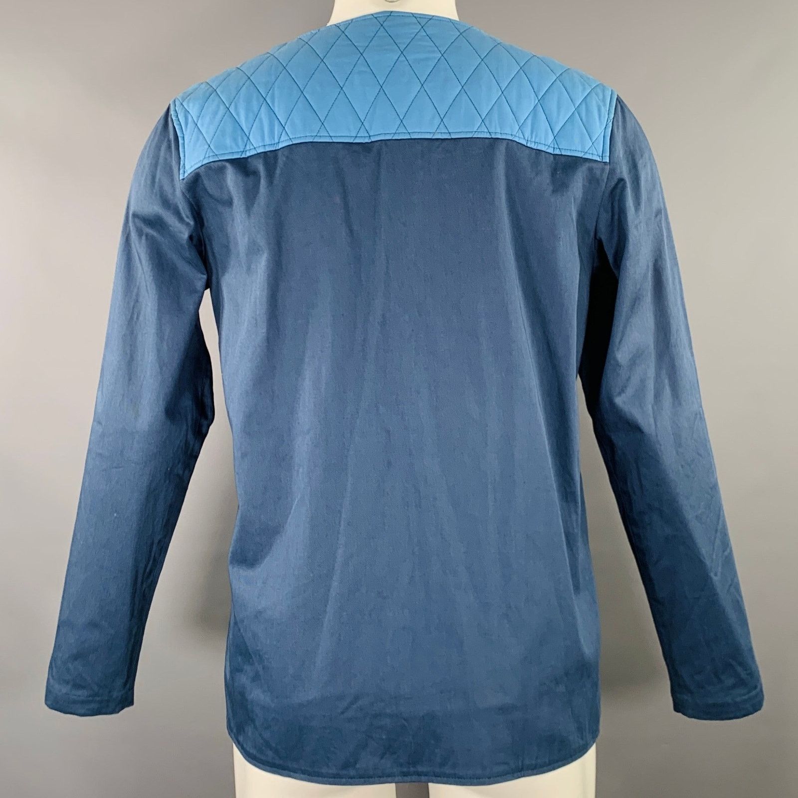 Other M Navy Blue Two Toned Organic Cotton Collarless Jacket Size US M / EU 48-50 / 2 - 3 Thumbnail
