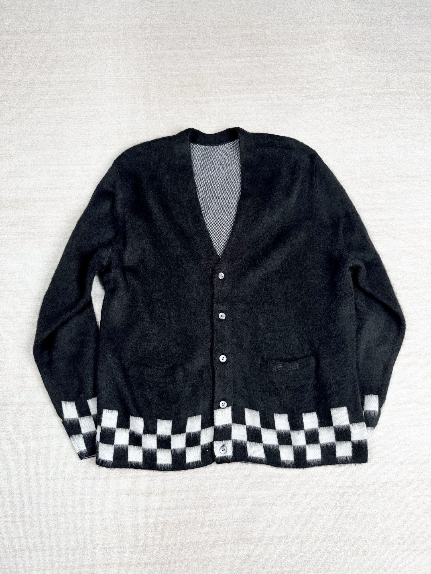 Supreme Brushed Checkerboard Cardigan | Grailed