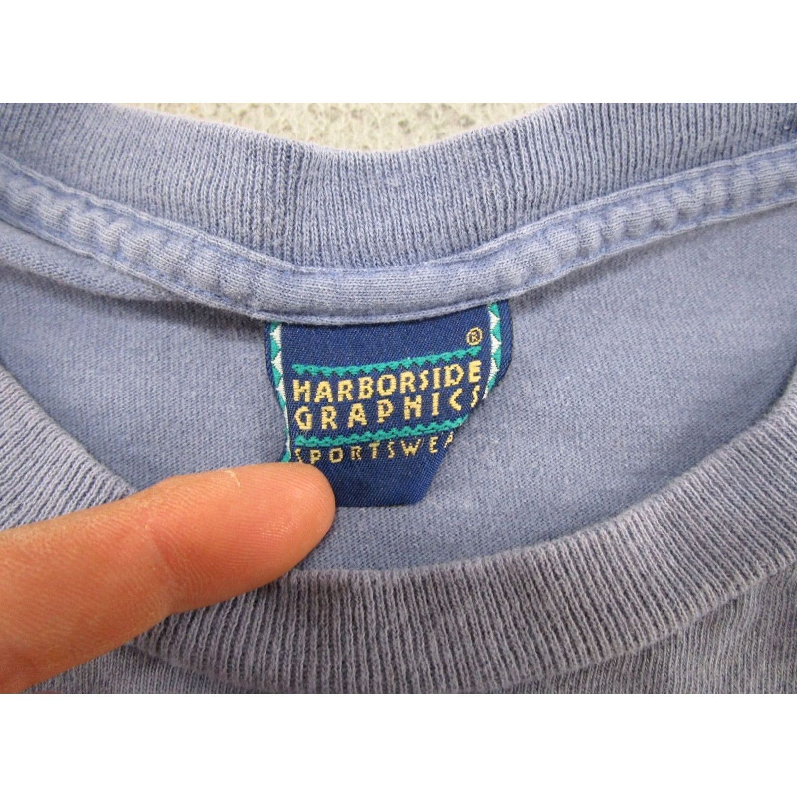 Vintage VINTAGE 90s Harborside Seldovia Alaska Graphic Tee Shirt Canoe Lake Nature Short Sleeve Crew Neck Men M Cotton Blue 90s Vintage Shirt Mens Size US M / EU 48-50 / 2 - 3 Thumbnail