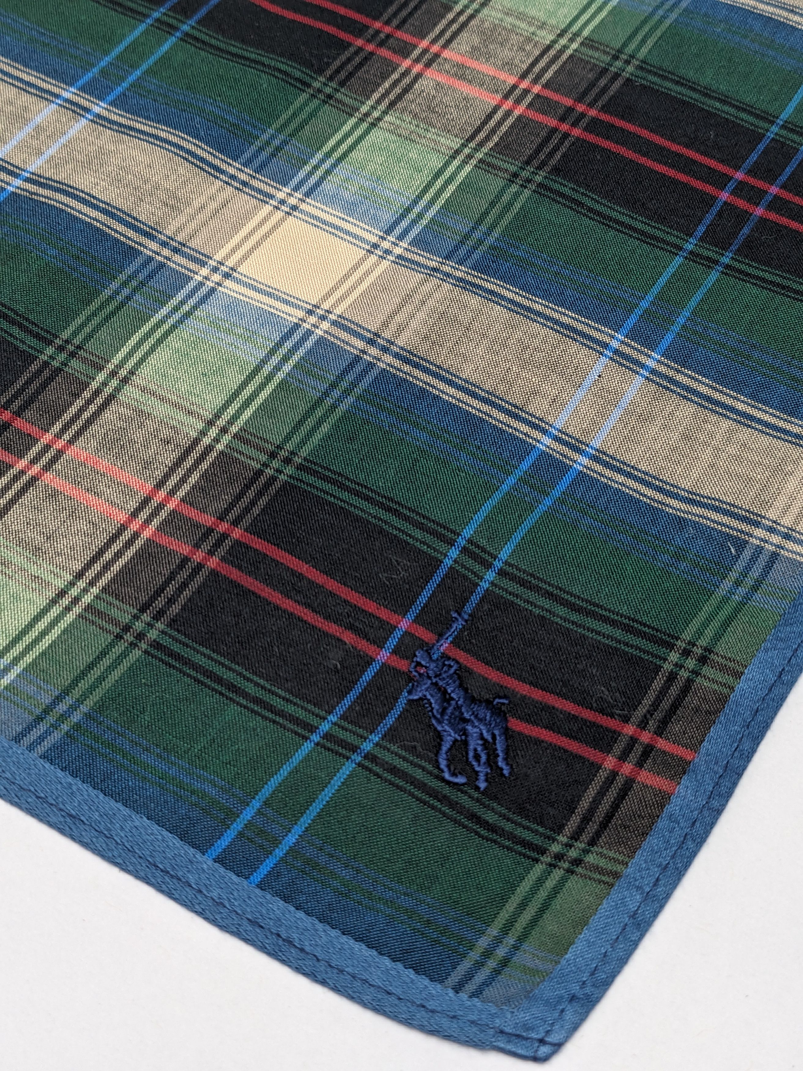 Polo Ralph Lauren Vintage Polo Ralph Lauren Green Tartan Plaid Handkerchief Size ONE SIZE - 2 Thumbnail
