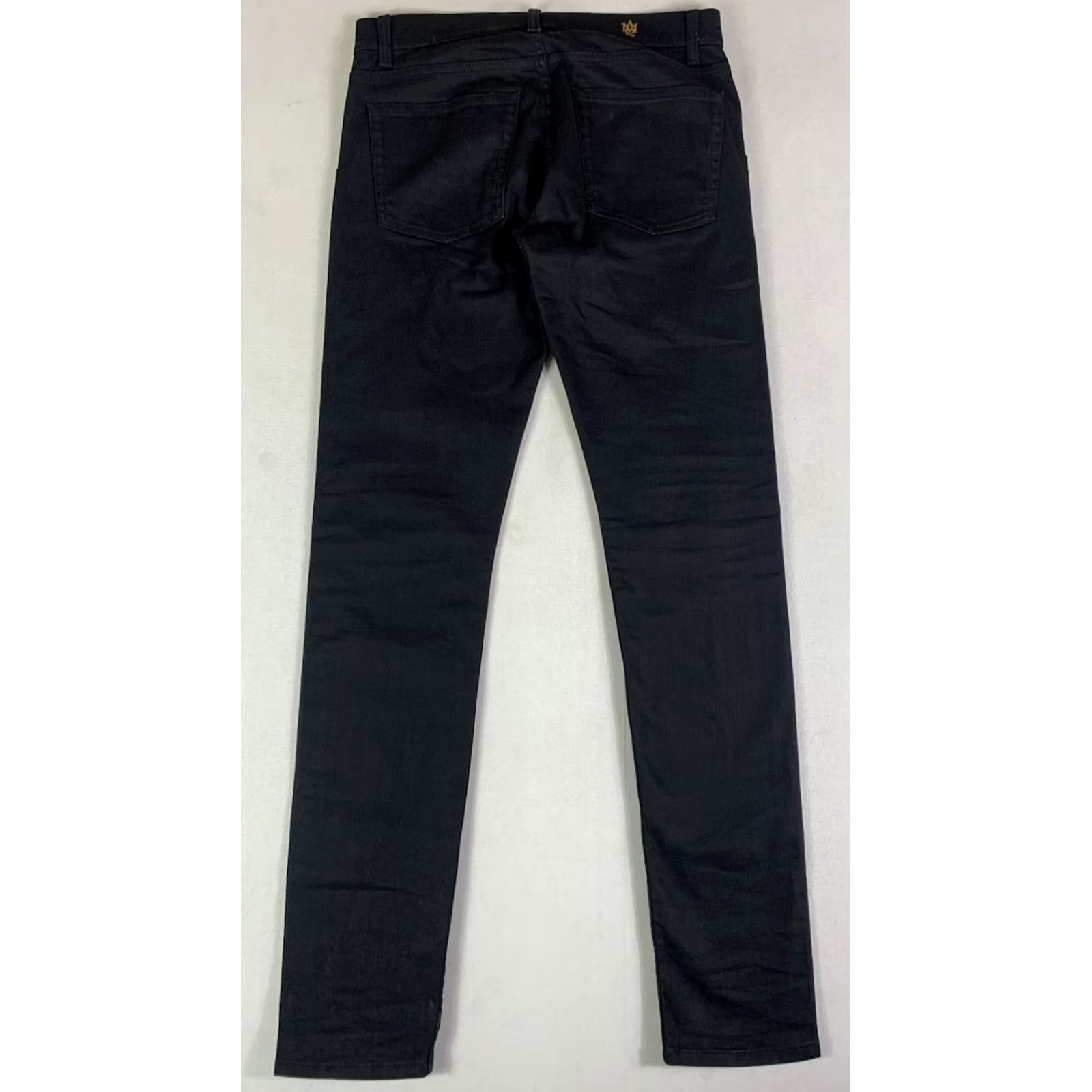 Alexander McQueen Alexander McQueen Black Slim Fit Jeans Women 32 Leather Stripe 5-Pocket Denim Inseam 33 Skinny Regular Size 46? Size 24" / US 00 / IT 34 - 2 Thumbnail