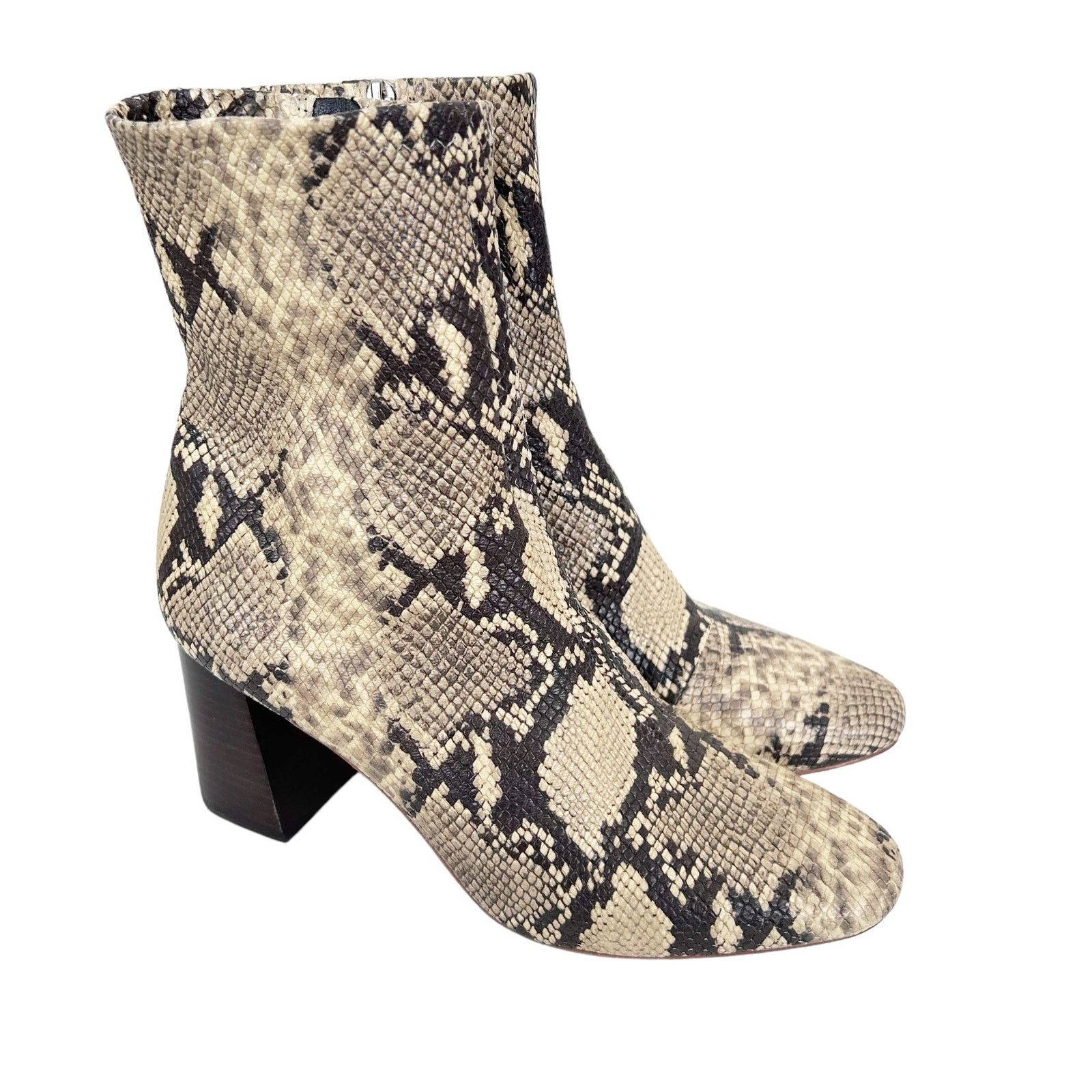 Loeffler Randall Loeffler Randall Tan Snakeskin Flare Block Heel Booties 8.5 Size US 8.5 / IT 38.5 - 2 Thumbnail