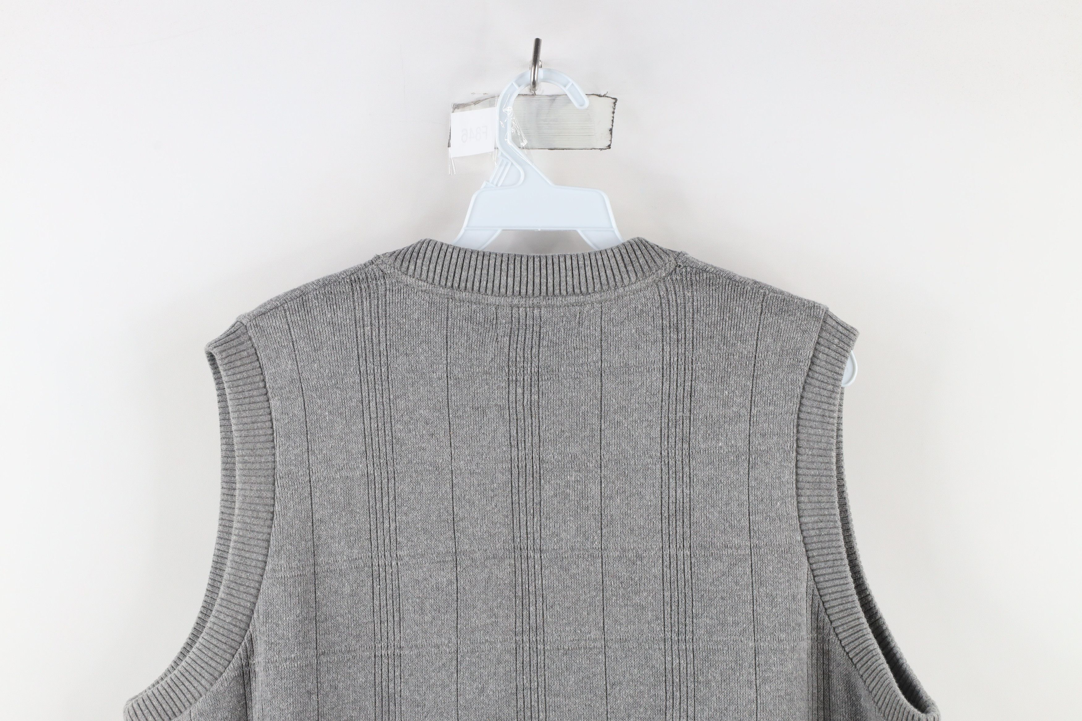 Vintage Vintage 90s Streetwear Cotton Ribbed Knit Sweater Vest Gray Size US L / EU 52-54 / 3 - 6 Thumbnail