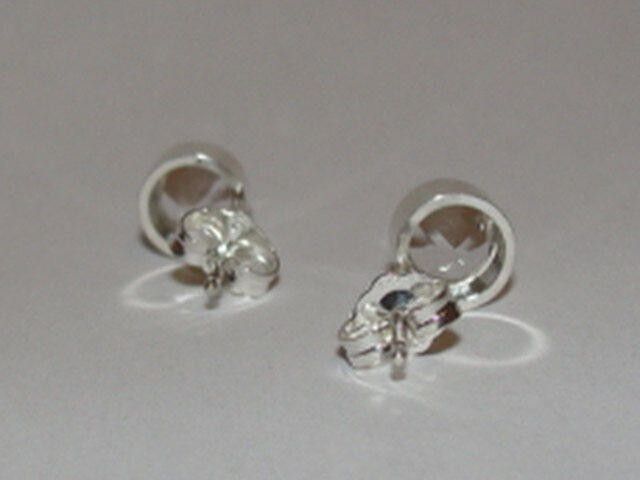 Designer Sterling Rock Crystal Bezel Set Earrings Birthstone April Size ONE SIZE - 2 Thumbnail