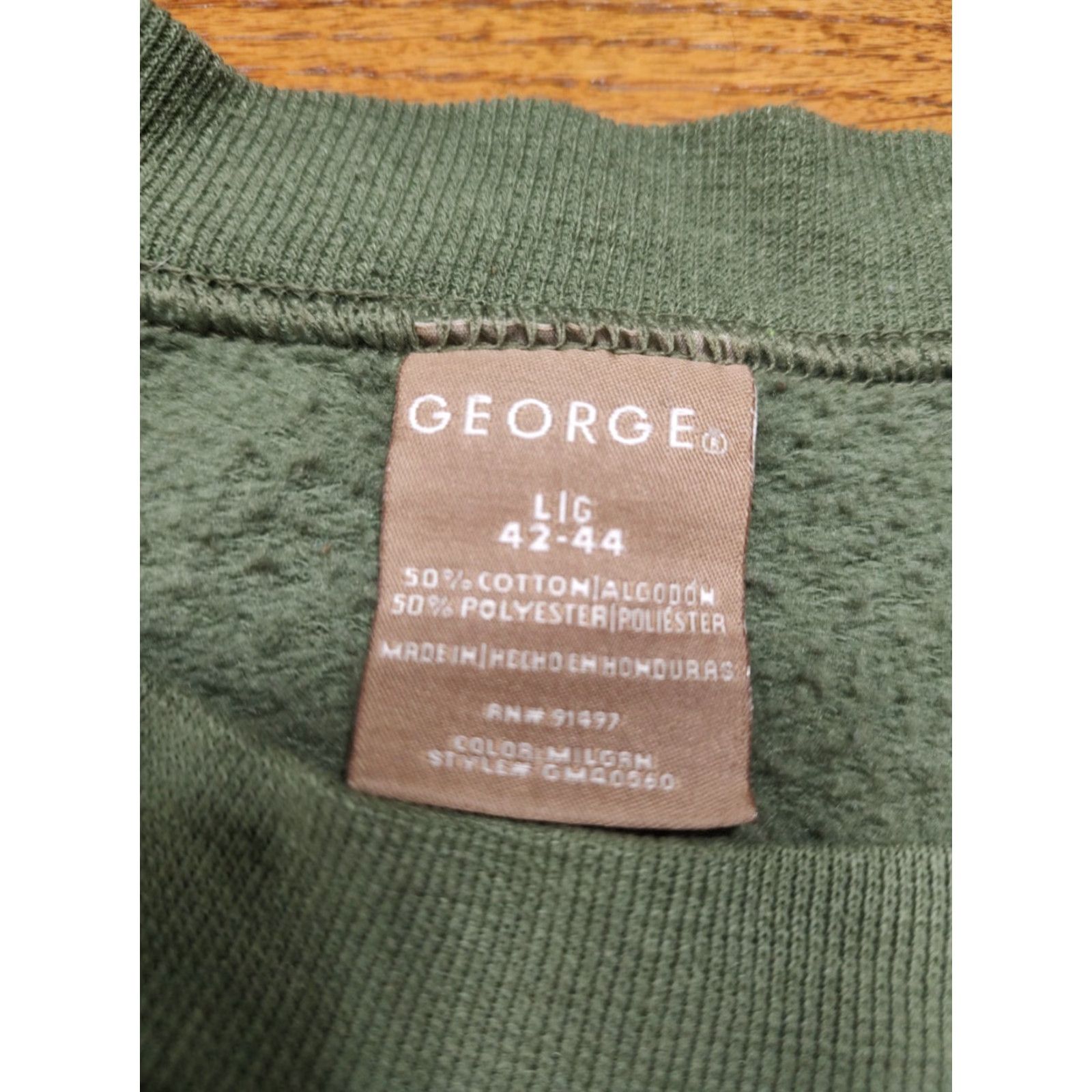 George VINTAGE George Sweatshirt Mens Crewneck Pullover Short Sleeve Green USA 90s Bald Eagle Nature Size US L / EU 52-54 / 3 - 5 Thumbnail