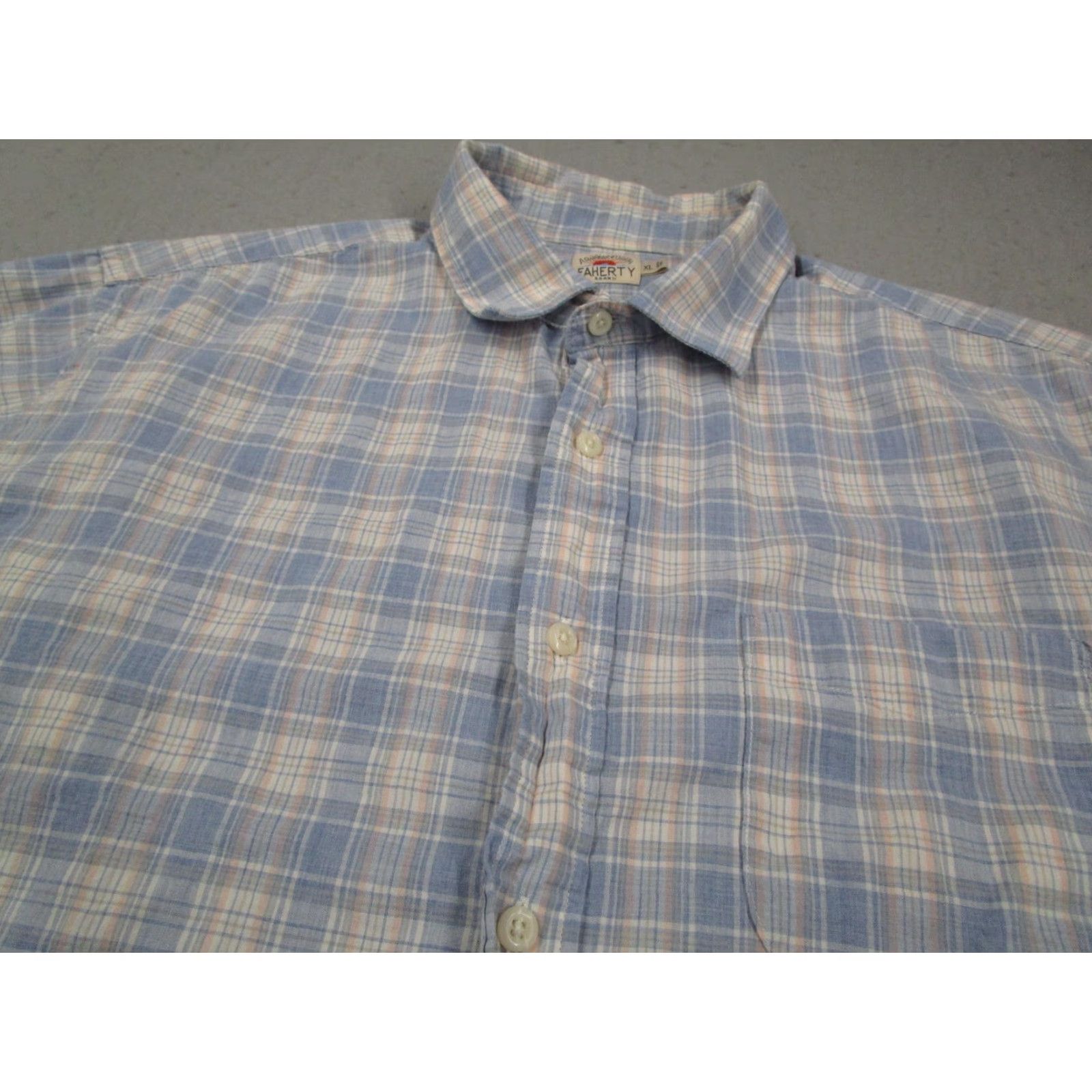Faherty Faherty Cotton Shirt Mens XL Blue Plaid Long Sleeve Button-Up Bohemian Size US XL / EU 56 / 4 - 2 Thumbnail