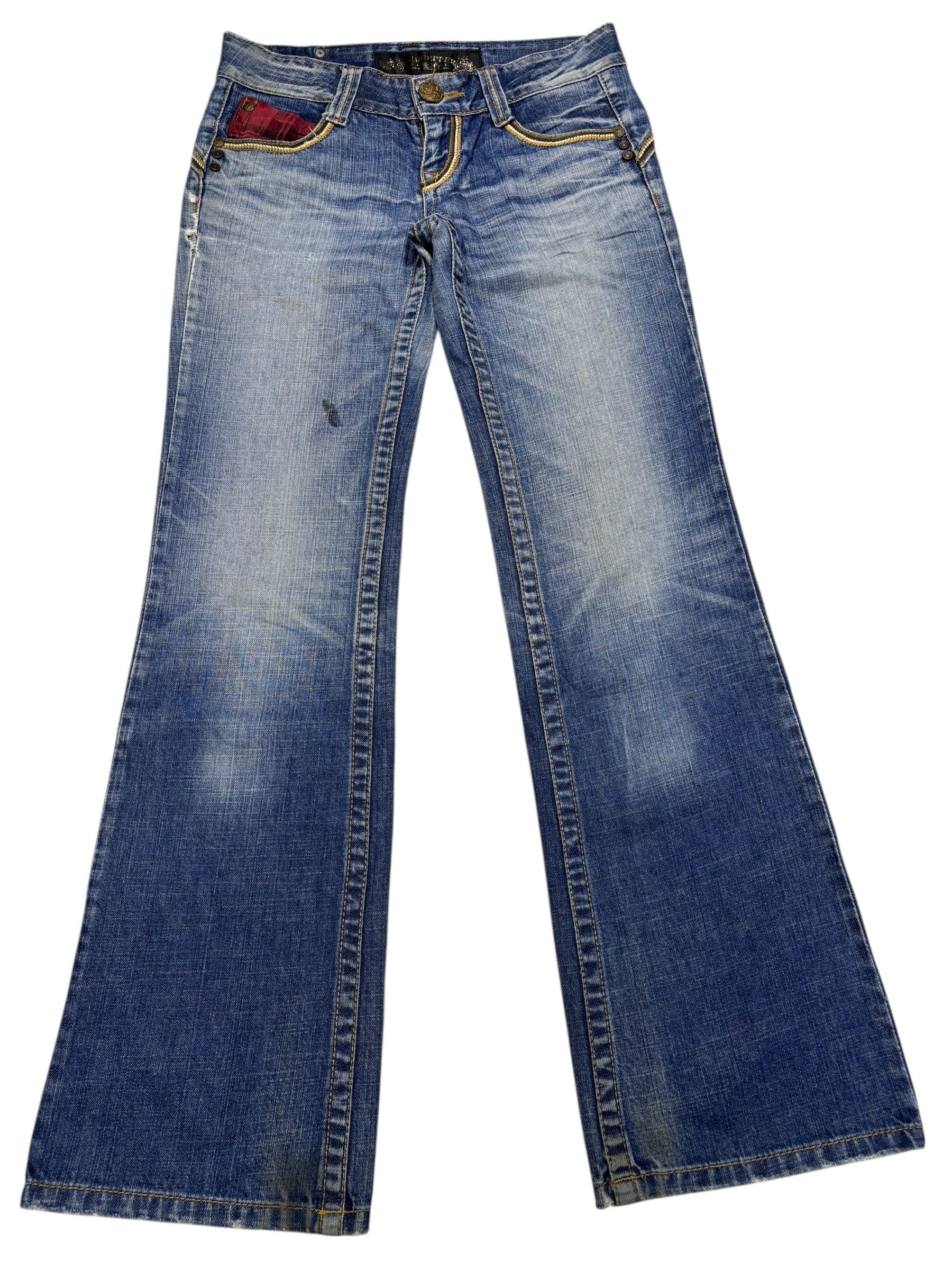 If Six Was Nine 🔥RED PEPPER FLARE JEANS DISTRESS PUNK DENIM JEANS Size US 30 / EU 46 - 4 Thumbnail