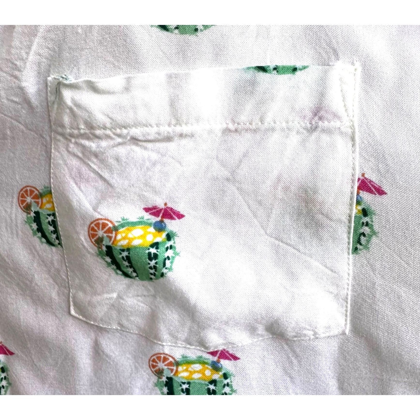 Vintage Rowdy Gentleman Cactus Cocktail Hawaiian Shirt XXL White Cru Size US XXL / EU 58 / 5 - 2 Thumbnail