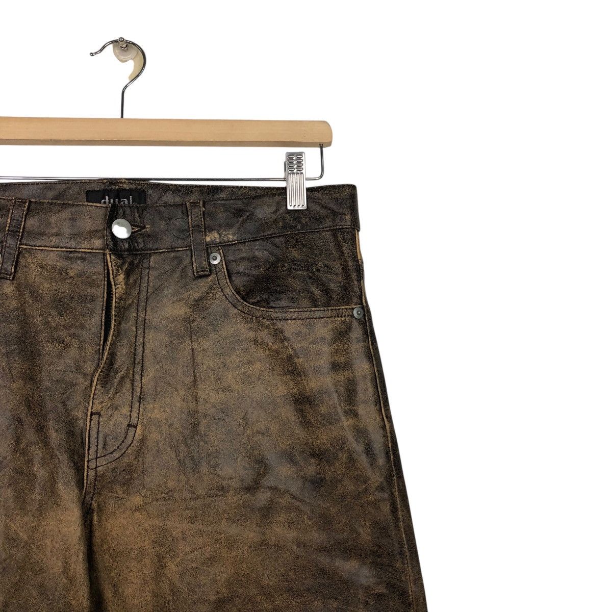 Japanese Brand 📌Vintage Biker Racing Leather Pants Dual Issey Miyake Size US 32 / EU 48 - 7 Thumbnail