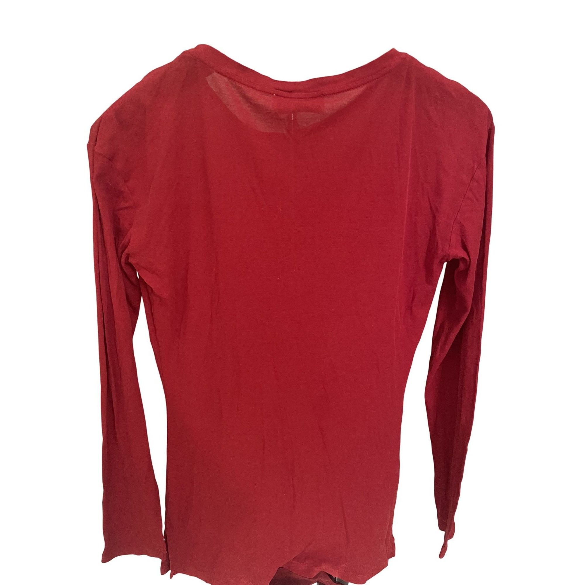 Miu Miu Miu Miu Womens Red Long-Sleeve Crewneck T-Shirt With Logo Pa Size S / US 4 / IT 40 - 2 Thumbnail