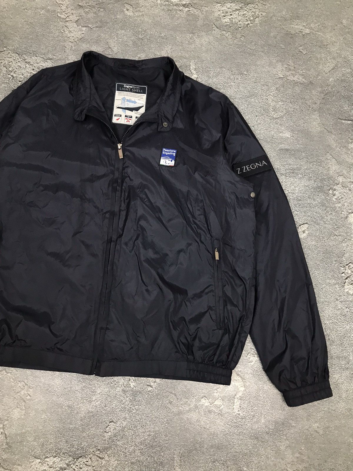 Z Zegna Zegna Nylon Shimmer Navy Blue Zip Up Windbreaker Jacket Size US L / EU 52-54 / 3 - 6 Thumbnail