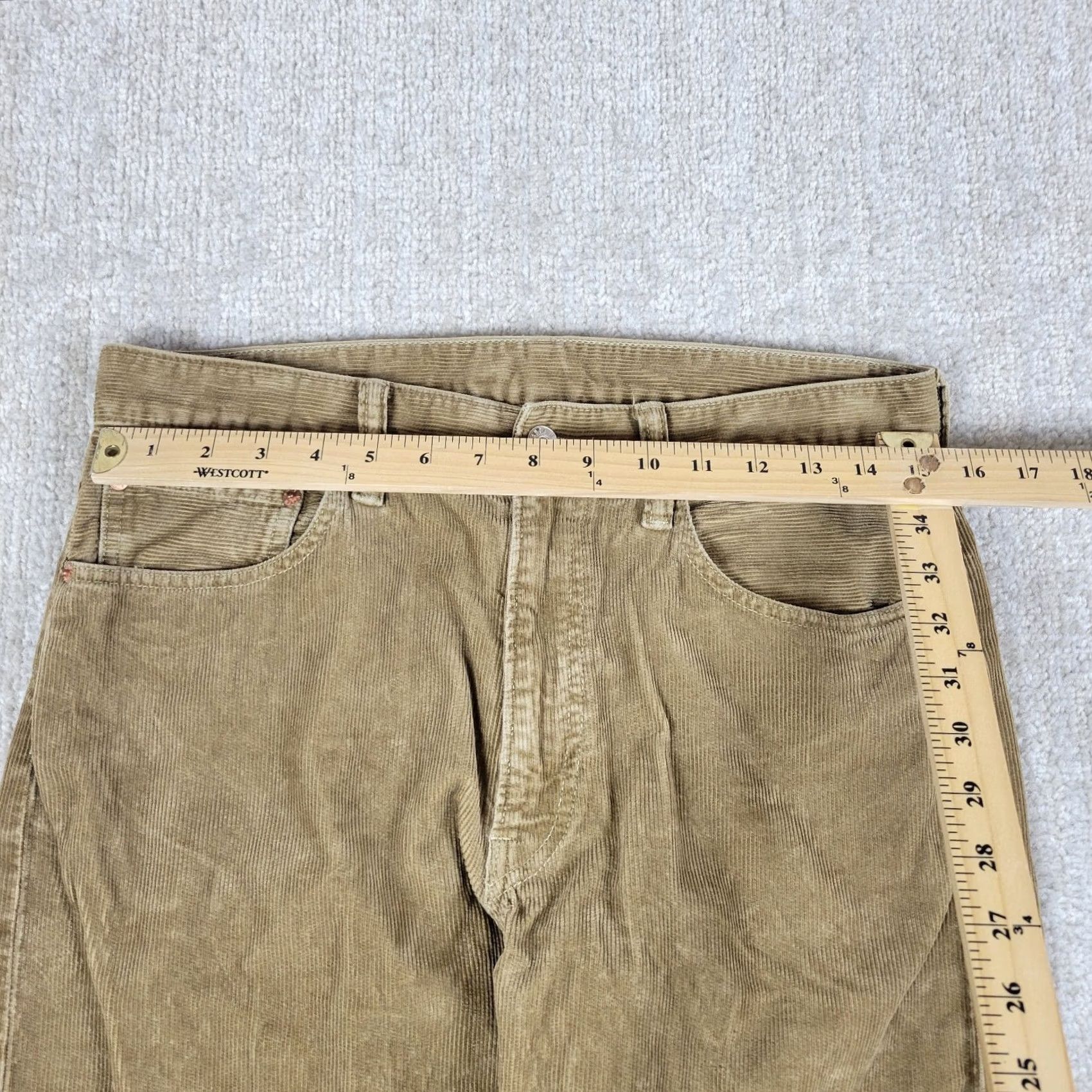 Buck Mason Buck Mason Pants Mens 31x34 Brown Corduroy Craftsman Ford Stretch Straight Flat Front Casual Size US 31 - 4 Thumbnail