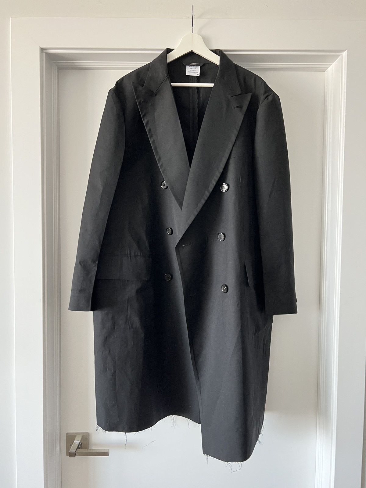 image of Brioni Fw 2017 Raw Hem Oversized Coat - Eu 46 in Black, Men's (Size XL)