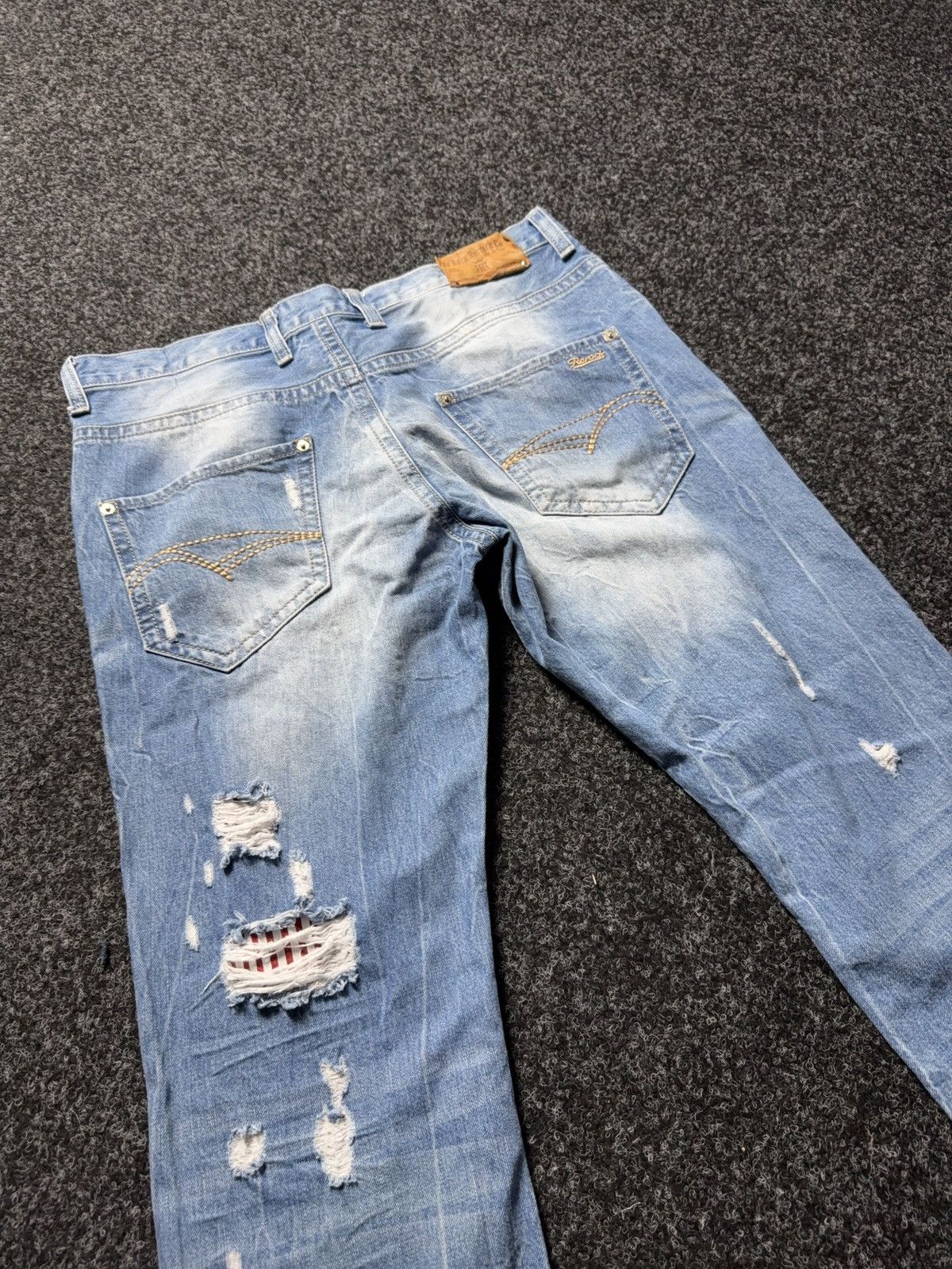 Le Grande Bleu (L.G.B.) Y2K Distressed Japanese Biker Denim Jeans Destroyed Punk Size US 34 / EU 50 - 11 Thumbnail