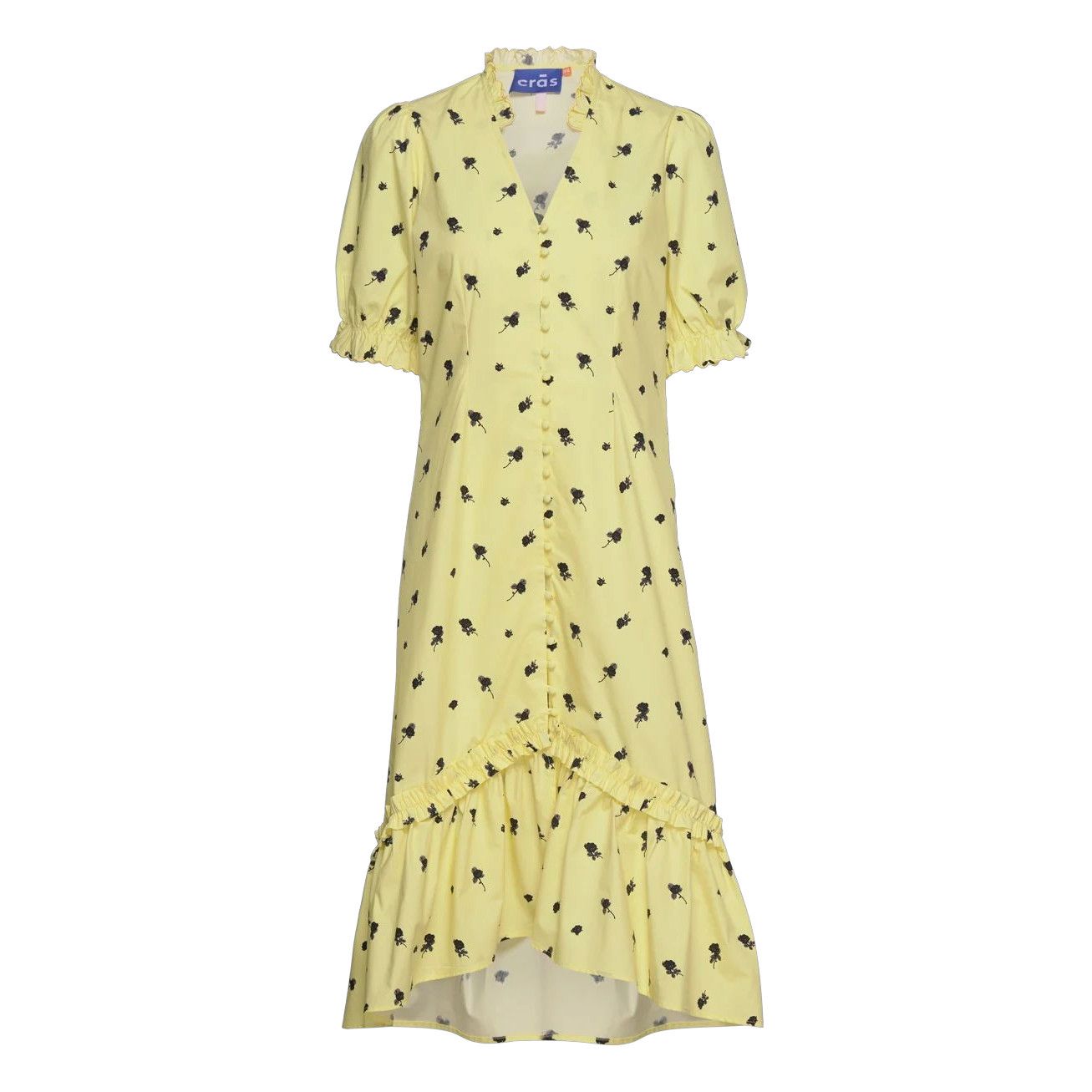 Anthropologie New CRAS Tuva Floral Midi Dress $269 SMALL 36 Yellow Size S / US 4 / IT 40 - 5 Thumbnail