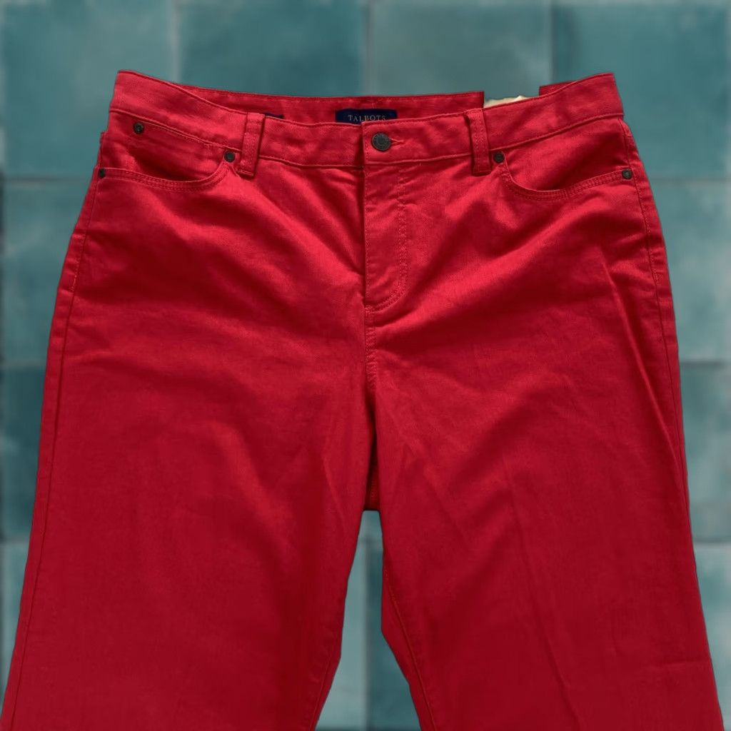 Talbots VINTAGE Talbots Heritage Jeans Womens 16 Straight Leg Crop Red NWT Stretch Denim Preppy 90s/Business Casual Mens? Size 38" / US 16 / IT 52 - 1 Thumbnail