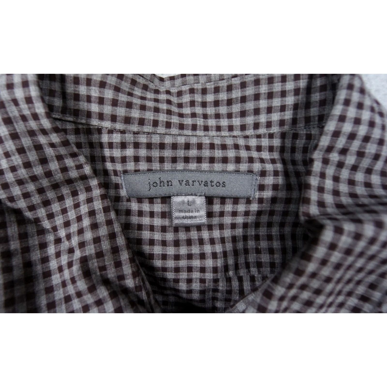 John Varvatos VINTAGE John Varvatos Shirt Mens L Burgundy Button Down Long Sleeve Check Size US L / EU 52-54 / 3 - 6 Thumbnail