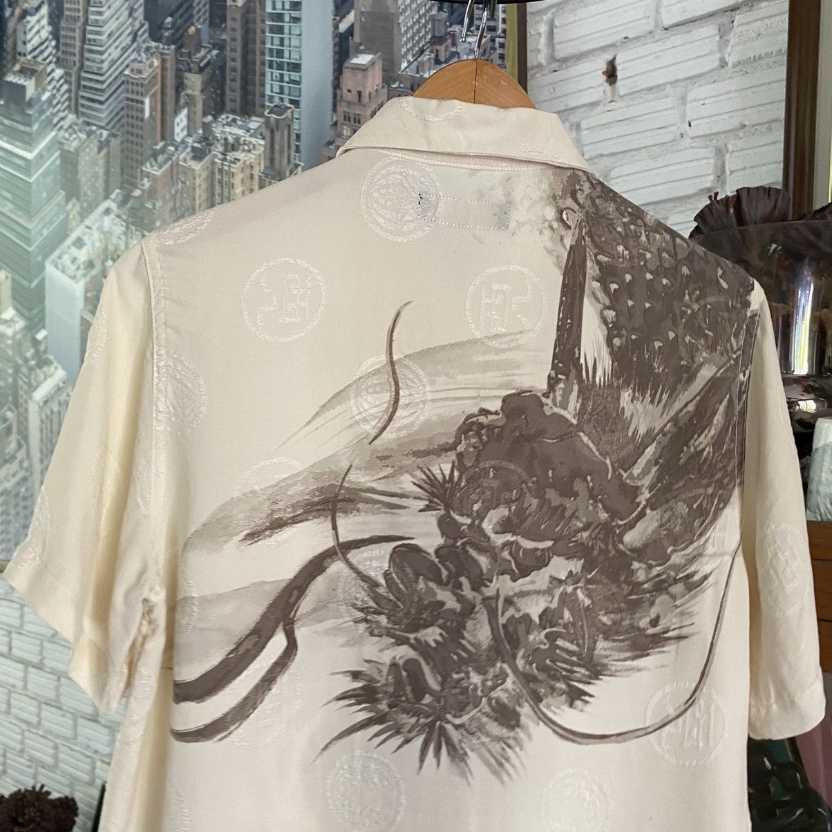 Designer Japan Brand Ivory Ink Tiger Shirt Size US M / EU 48-50 / 2 - 6 Thumbnail