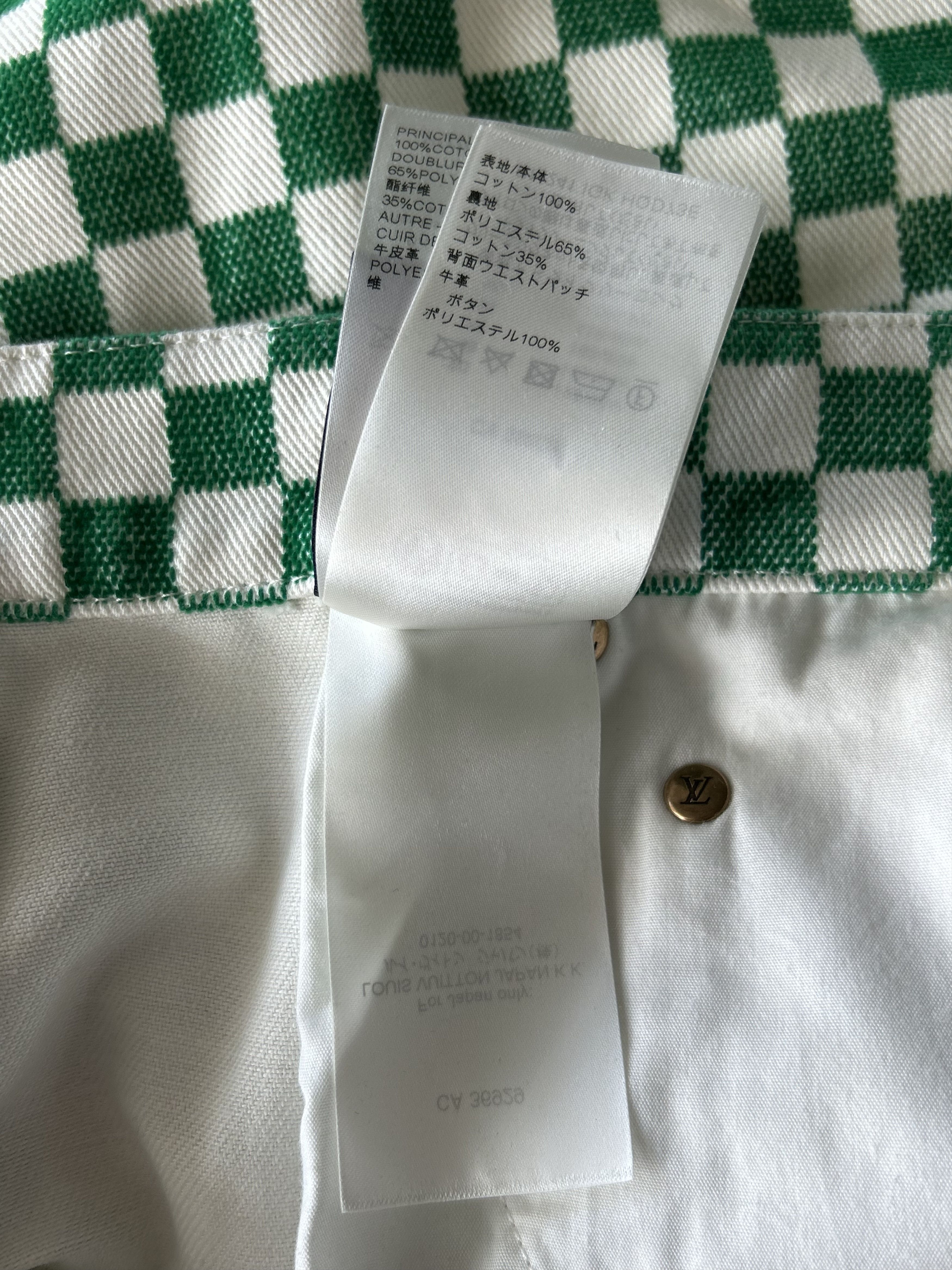 Louis Vuitton Louis Vuitton Green & White Damier Jeans Size US 44 / EU 60 - 7 Thumbnail