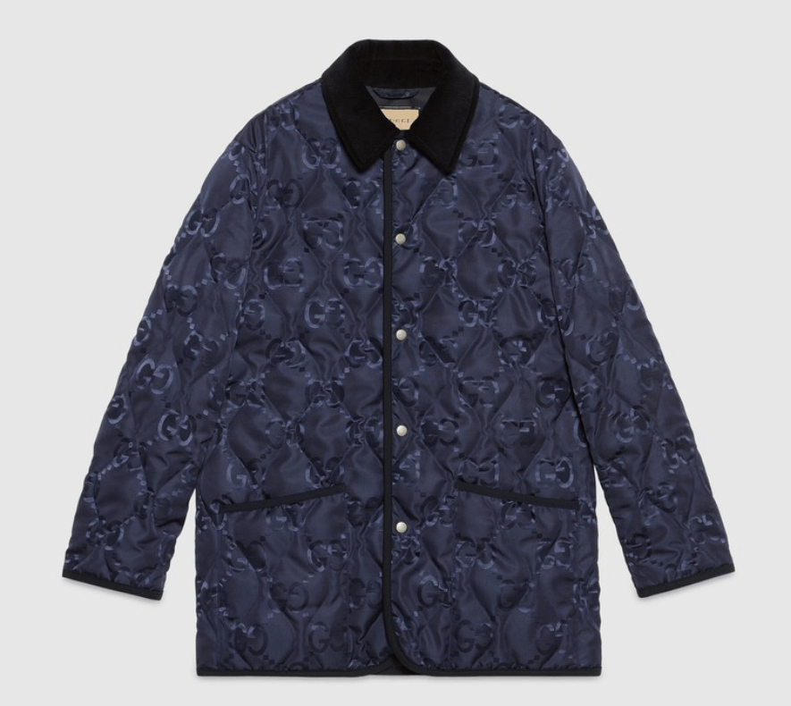 o1mt1gz0625 Quilted GG Jumbo Jacket in Navy