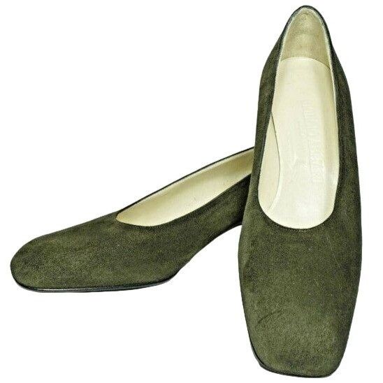 Giorgio Armani NEW Giorgio Armani Women 9M Italian Dark Green Suede Leather Size US 9 / IT 39 - 4 Thumbnail