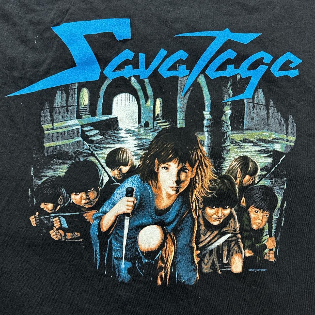 image of Band Tees Vintage 2001 Savatage The Dungeons Are Callingt-Shirt in Blue, Men's (Size XL)