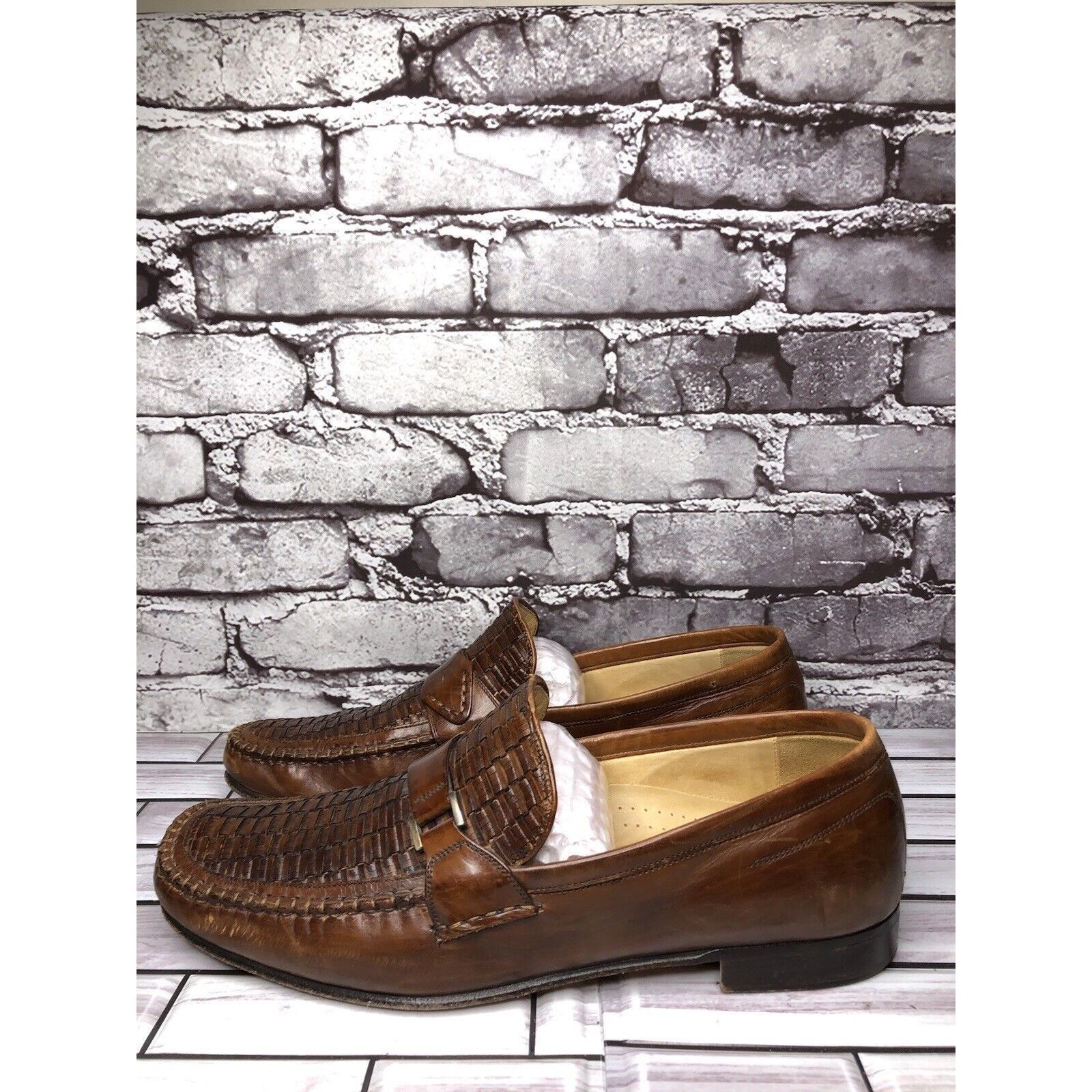 Johnston & Murphy Johnston & Murphy Handcrafted Brown Leather Weaves Dress Loa Size US 11 / EU 44 - 1 Thumbnail