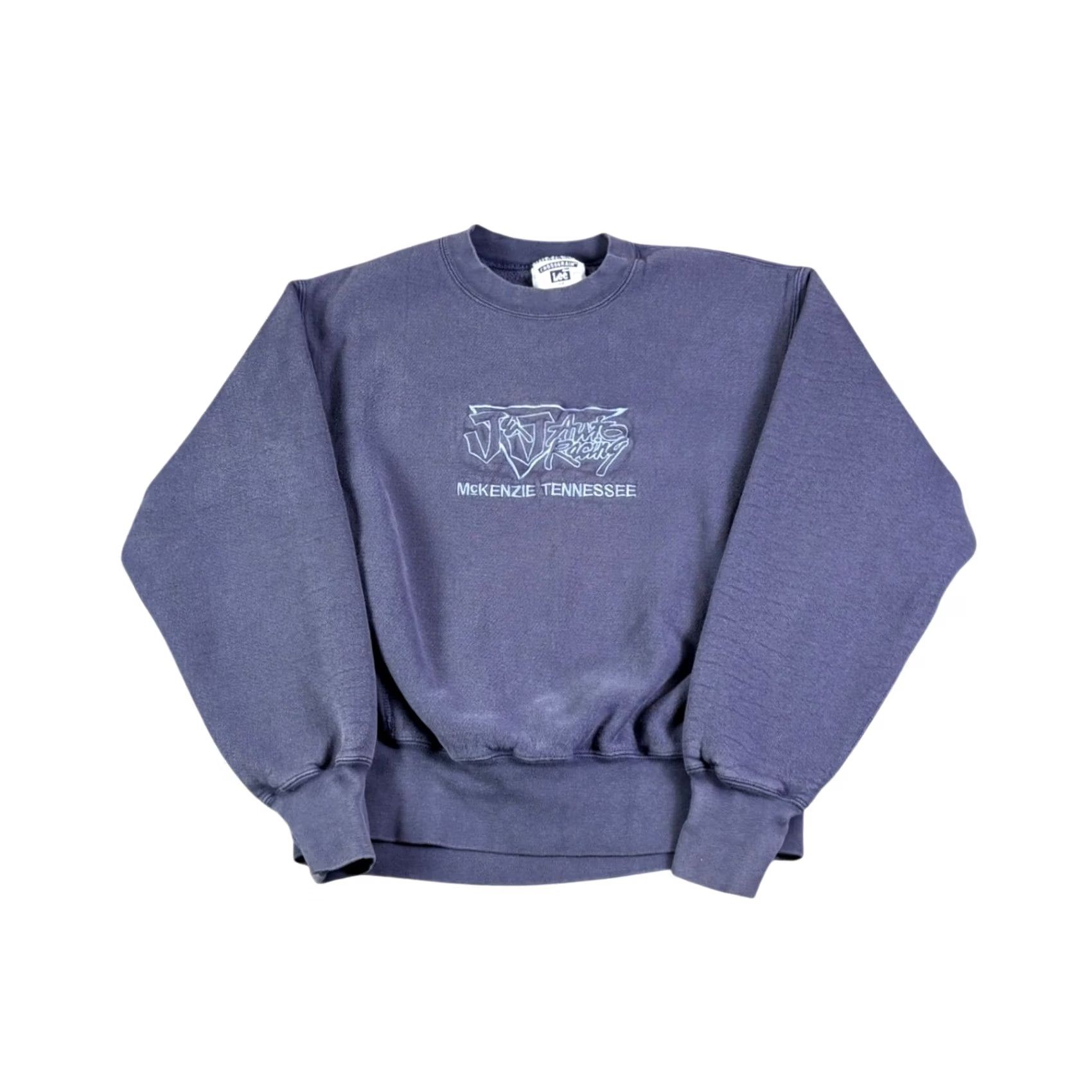 Lee VINTAGE Lee Sweatshirt Crossgrain J&J Auto Racing McKenzie Tennessee Blue Mascot Graphic Print Pullover Mens M Size US M / EU 48-50 / 2 - 2 Thumbnail