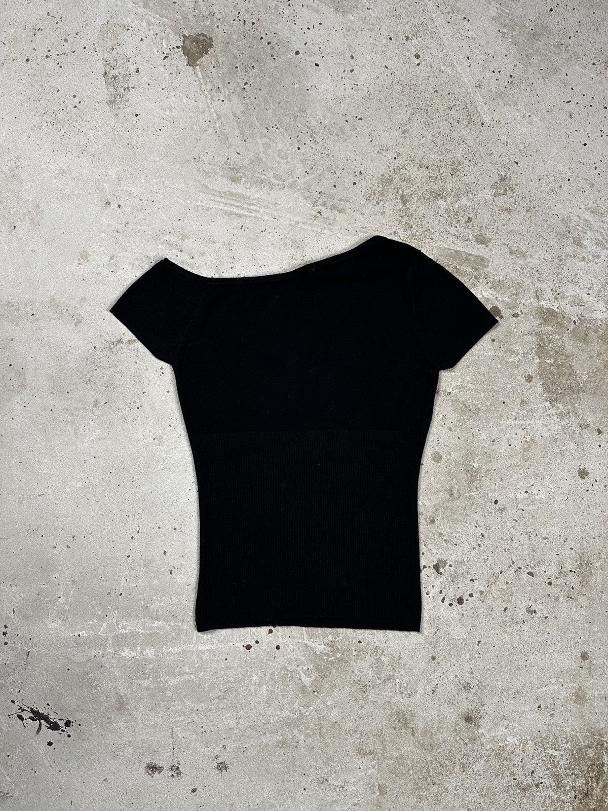 Japanese Brand Vintage Y2K Kookai Black Asymmetrical Top Blouse Size M / US 6-8 / IT 42-44 - 2 Thumbnail