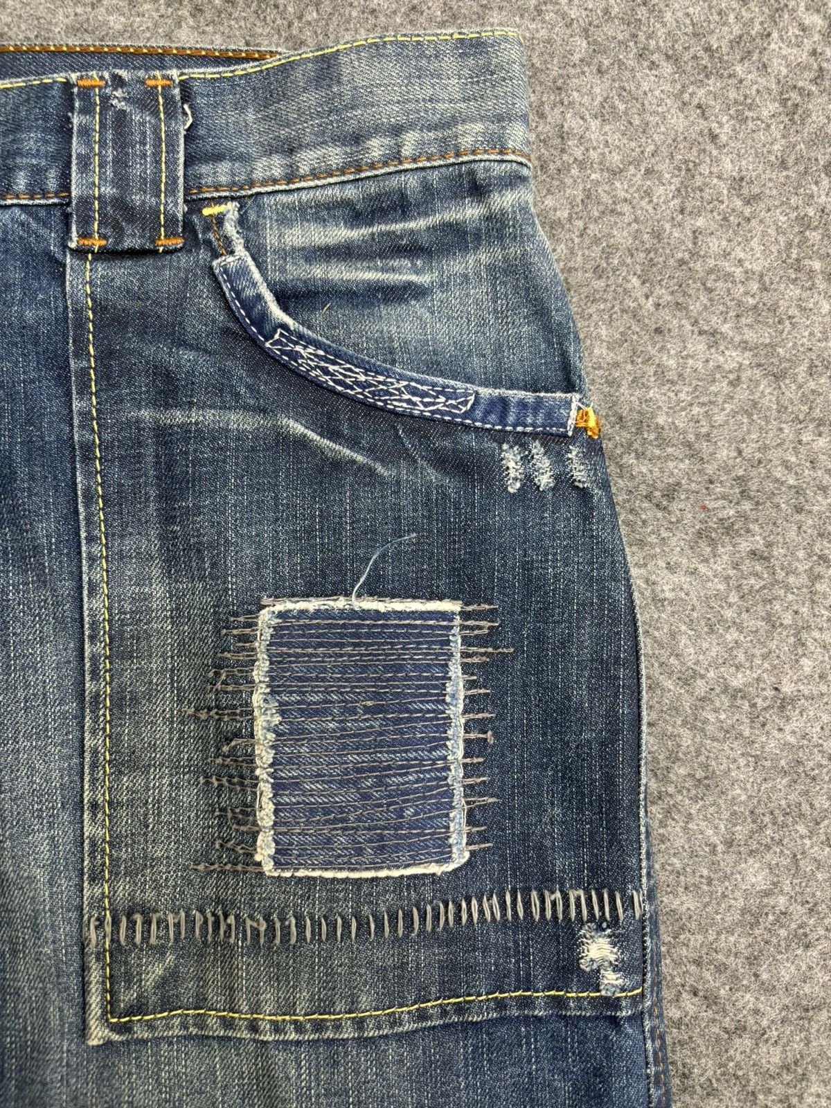 Japanese Brand 💥Patchwork💥Sick 90s Japan Rags Patchwork Recons Denim F470 Size US 36 / EU 52 - 9 Thumbnail