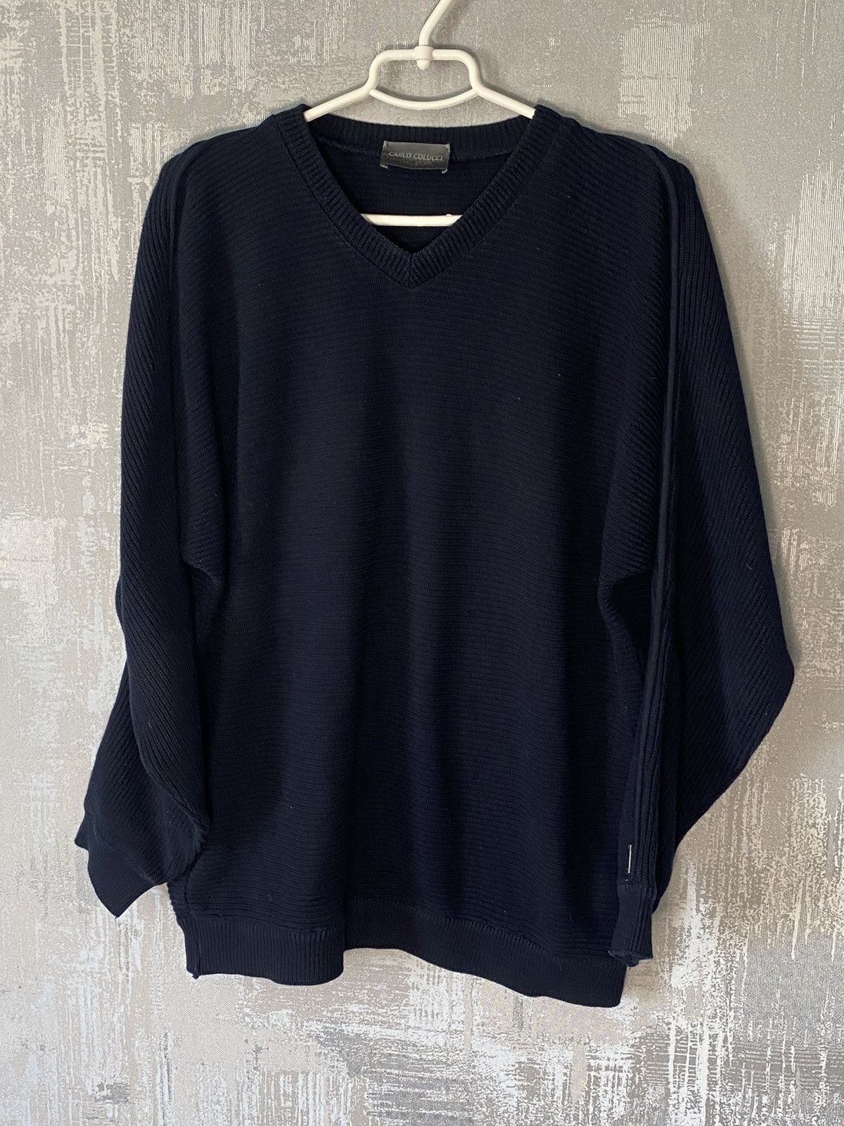 Carlo Colucci Vintage Carlo Colucci V-Neck Knitted Size 50 Dark Blue Size US M / EU 48-50 / 2 - 1 Thumbnail
