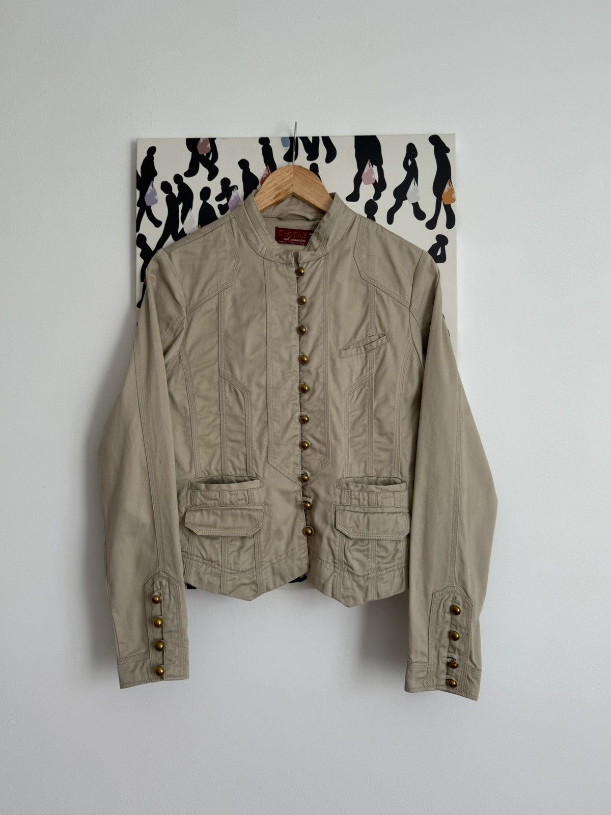 Ann Demeulemeester VNTG Textured Y2K Gold Button Napoleon Millitary Jacket Size M / US 6-8 / IT 42-44 - 2 Thumbnail