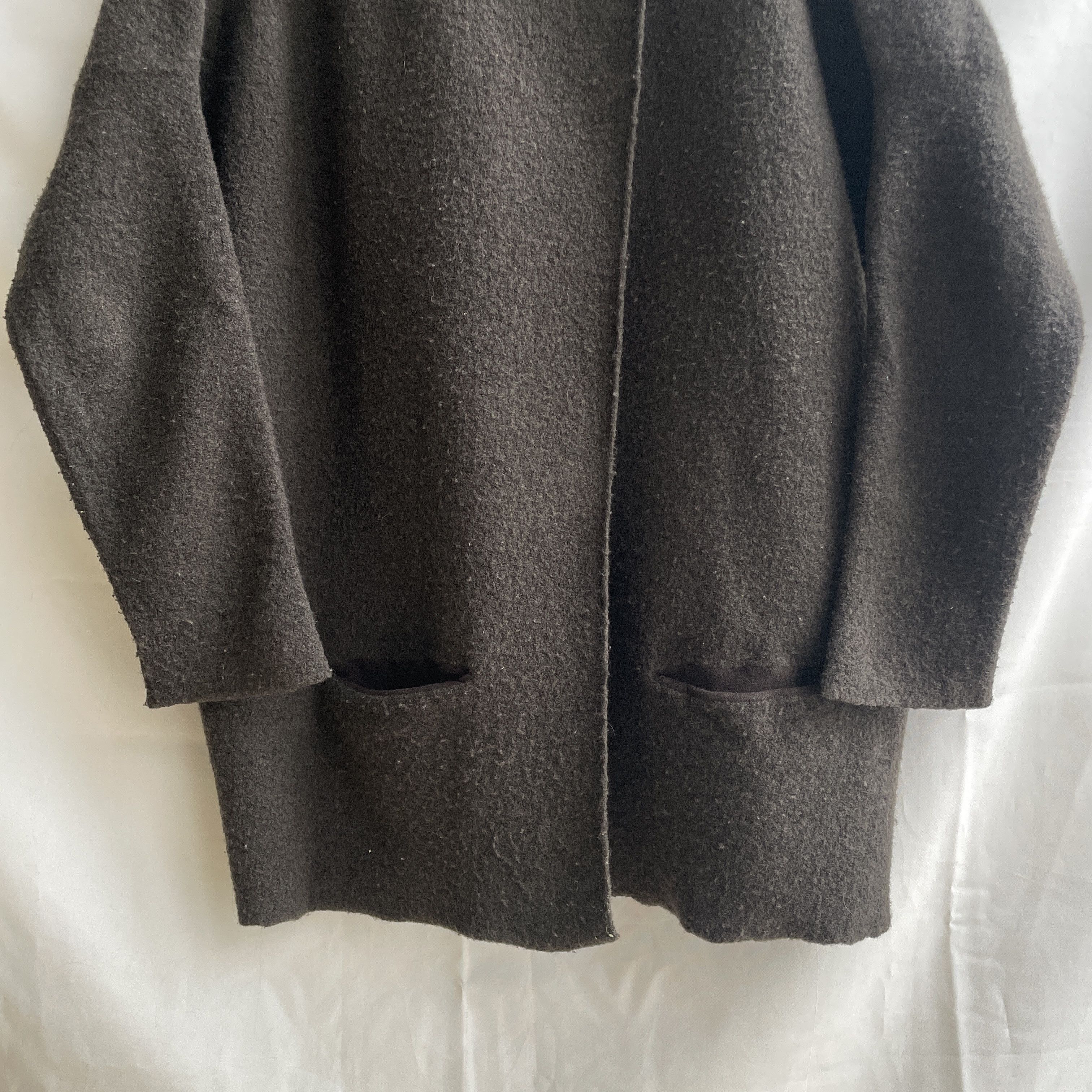 Sarah Pacini Sarah Pacini Wool Blend Perforated Back Green Cardigan Size ONE SIZE - 6 Thumbnail