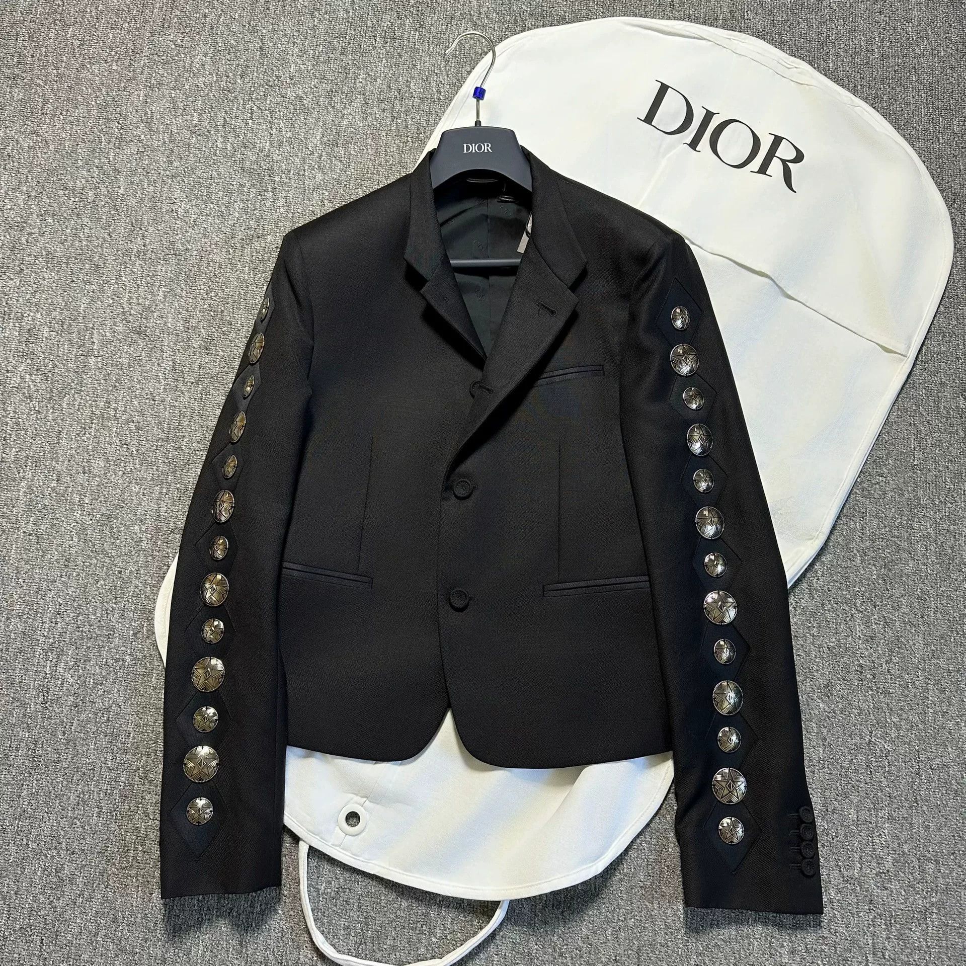 Dior dior black collar suit jacket with buttons Size US L / EU 52-54 / 3 - 1 Thumbnail