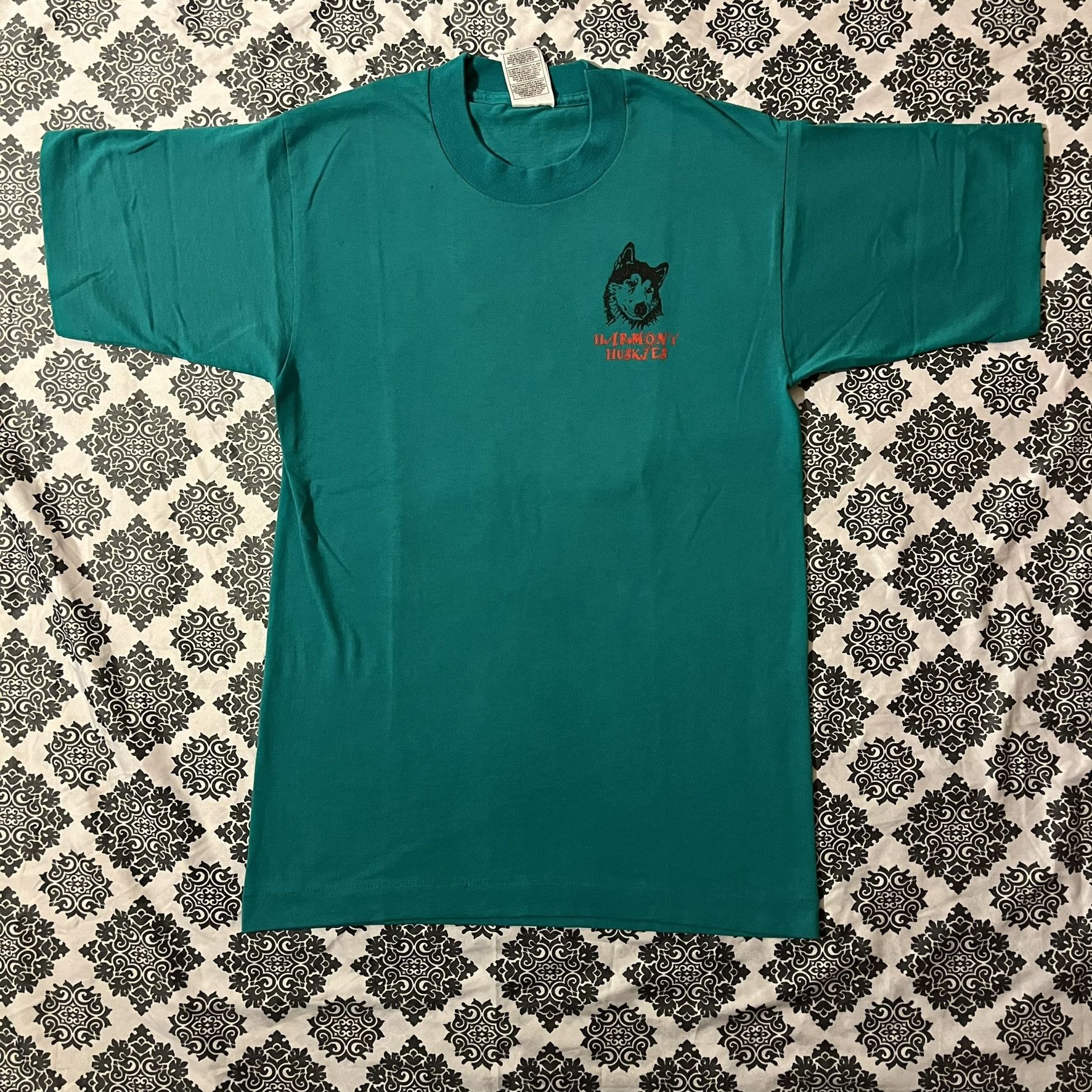 Fruit Of The Loom × Vintage VTG 90s Harmony Huskies Single Stitched Logo Graphic Tee Size US S / EU 44-46 / 1 - 2 Thumbnail