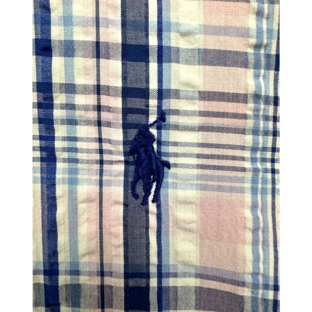 Ralph Lauren Ralph Lauren Button-Down Shirt Adult XL Pink Blue Seersucker Plaid Casual Mens Size US XL / EU 56 / 4 - 5 Thumbnail