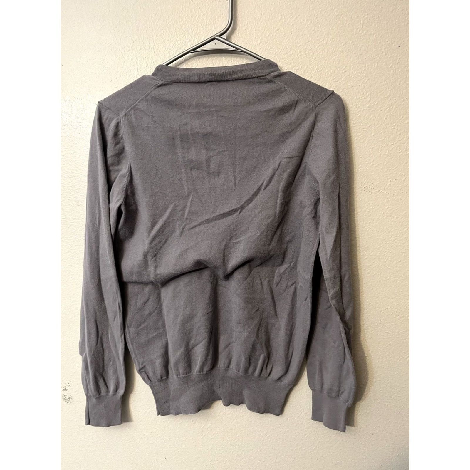 J.Crew J.Crew Women’s V-Neck Gray Sweater Long Sleeve Sz Medium Pullover M Women’s Size M / US 6-8 / IT 42-44 - 3 Thumbnail