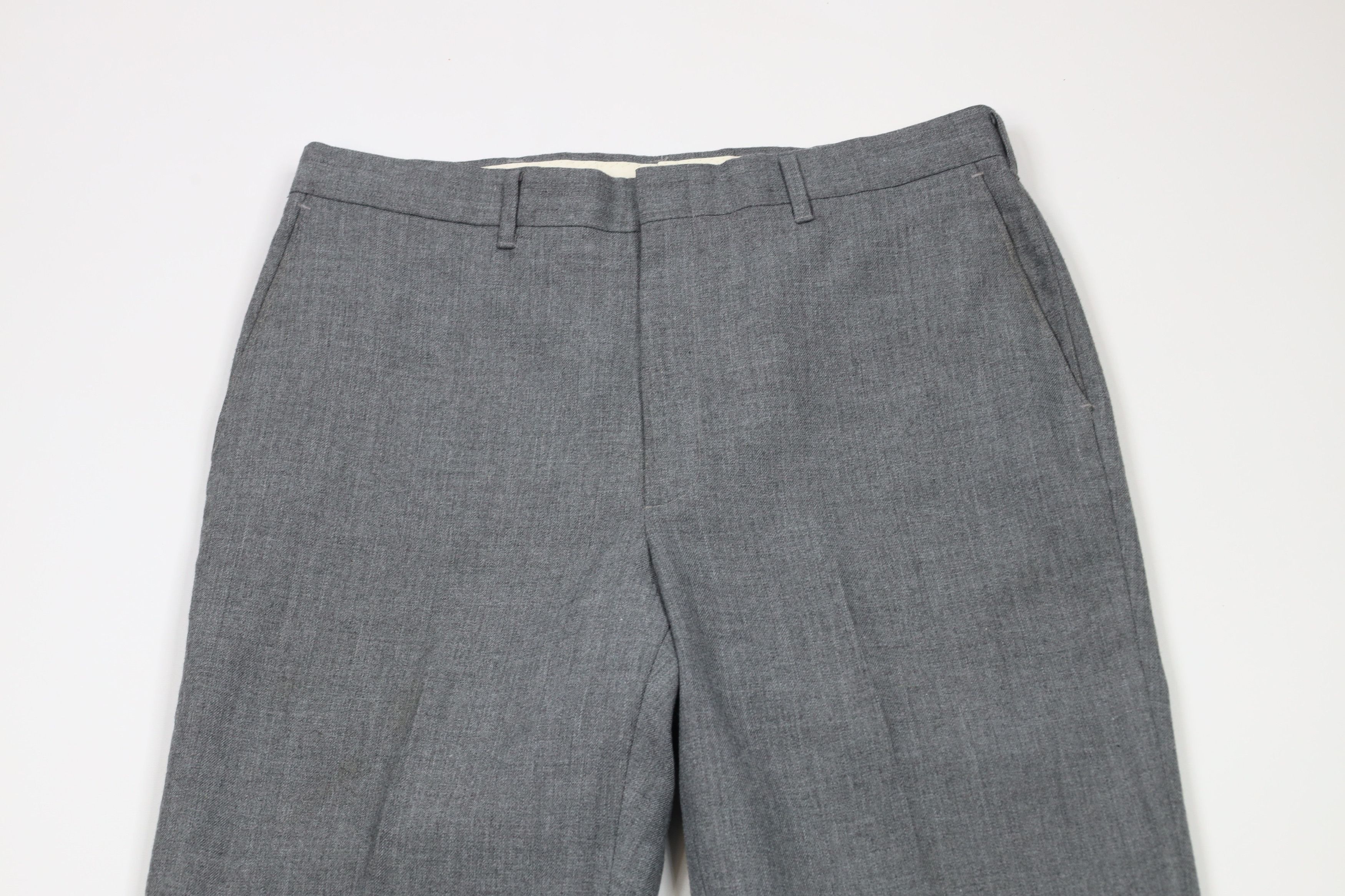 Vintage Vintage 70s Streetwear Chambray Flared Chino Pants Gray USA Size US 32 / EU 48 - 2 Thumbnail