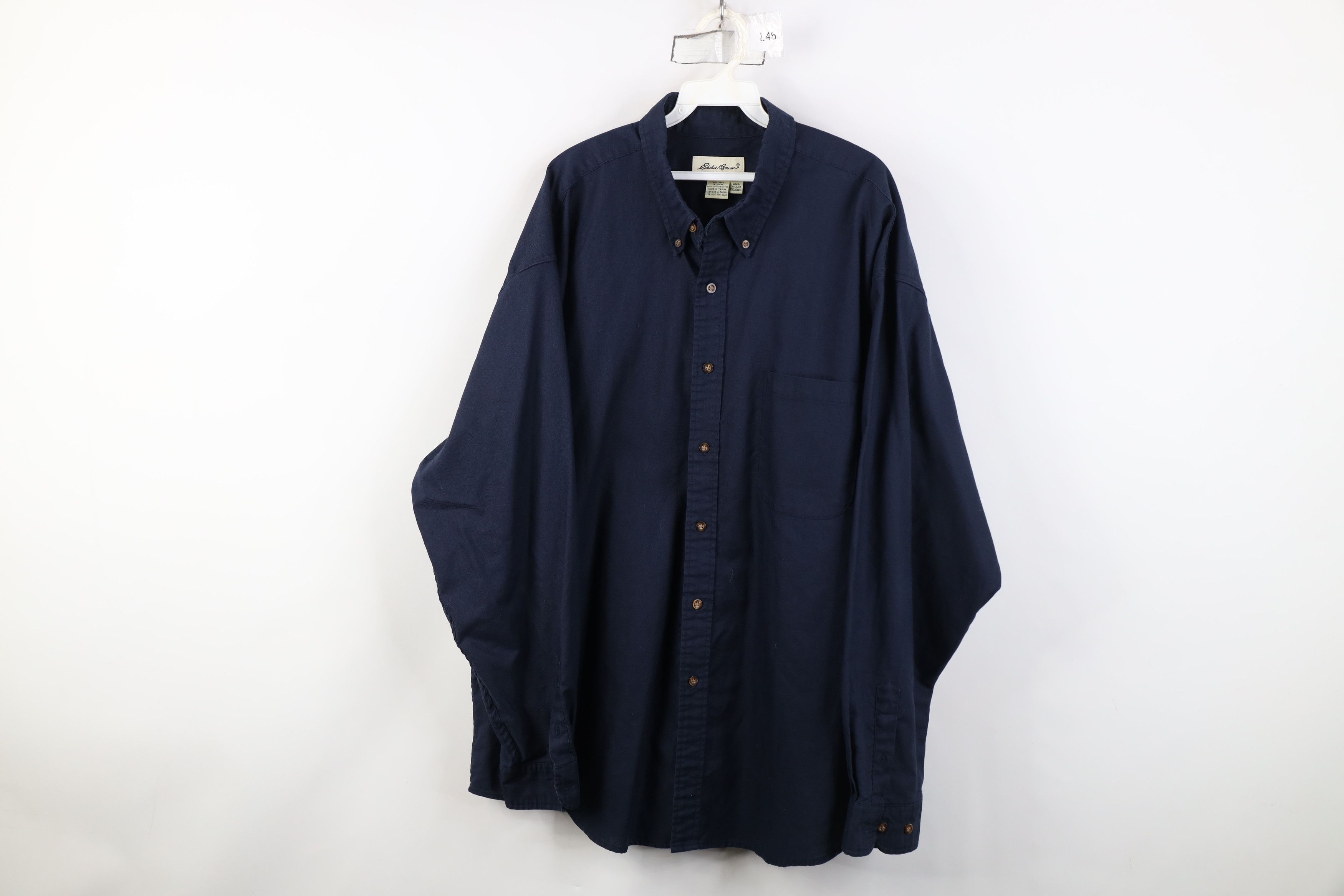 Eddie Bauer Vintage 90s Eddie Bauer Cotton Oxford Button Down Shirt Blue Size US XXL / EU 58 / 5 - 1 Thumbnail